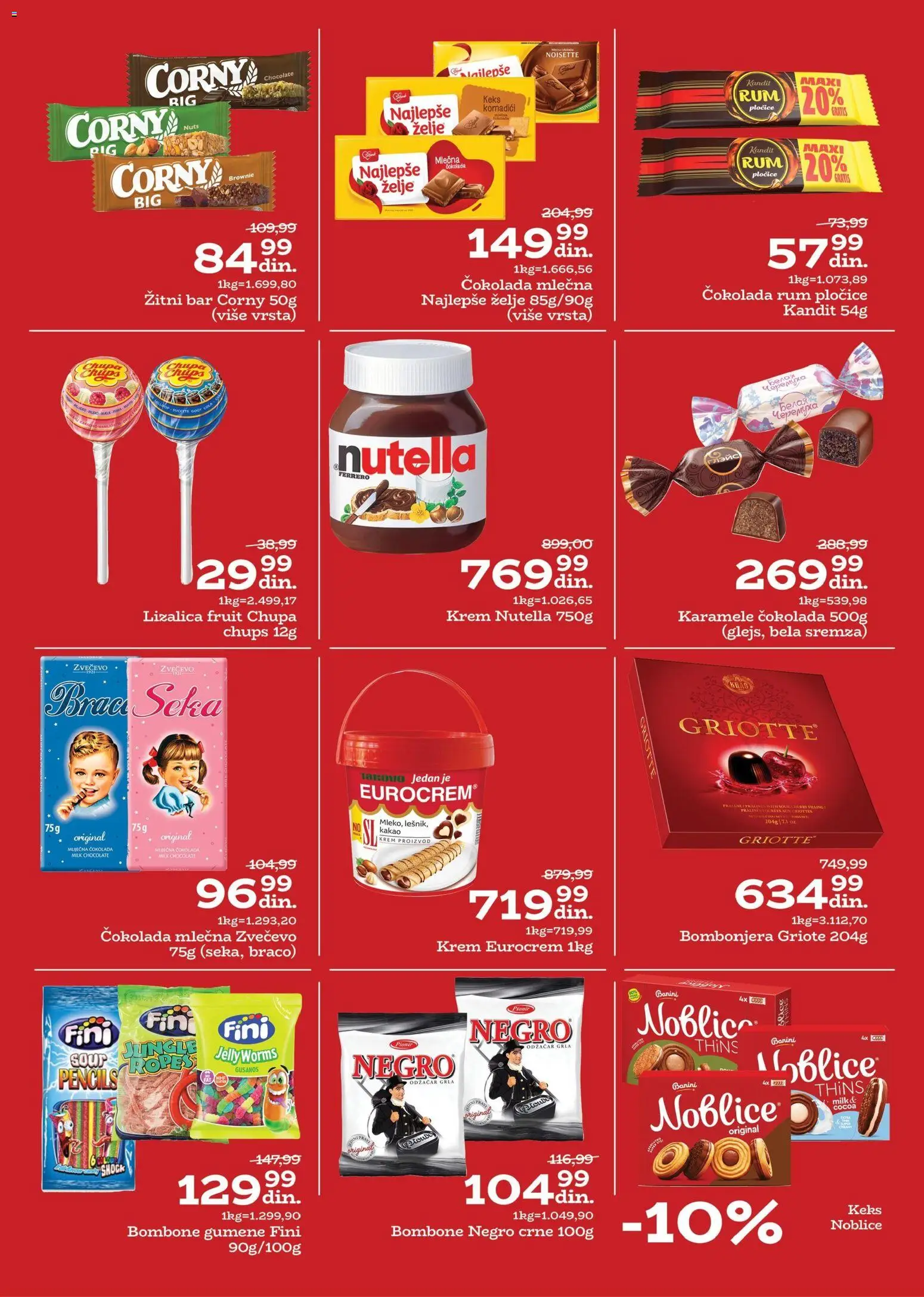 Univerexport katalog - važi od 22.12.2025 | Strana: 18 | Proizvode: Bombone, Keks, Eurocrem, Brownie