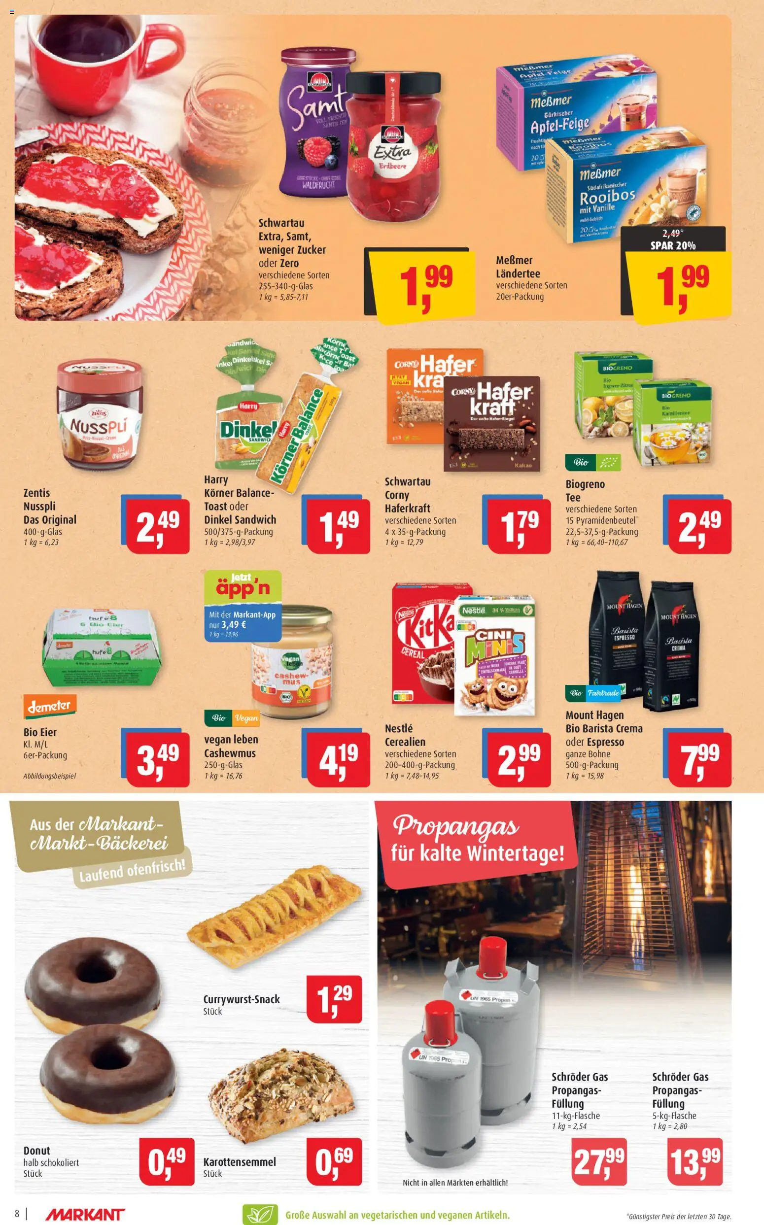 Markant Prospekt 	 – gültig ab 10.11.2025 | Seite: 8 | Produkte: Eier, Toast, Messmer, Zucker