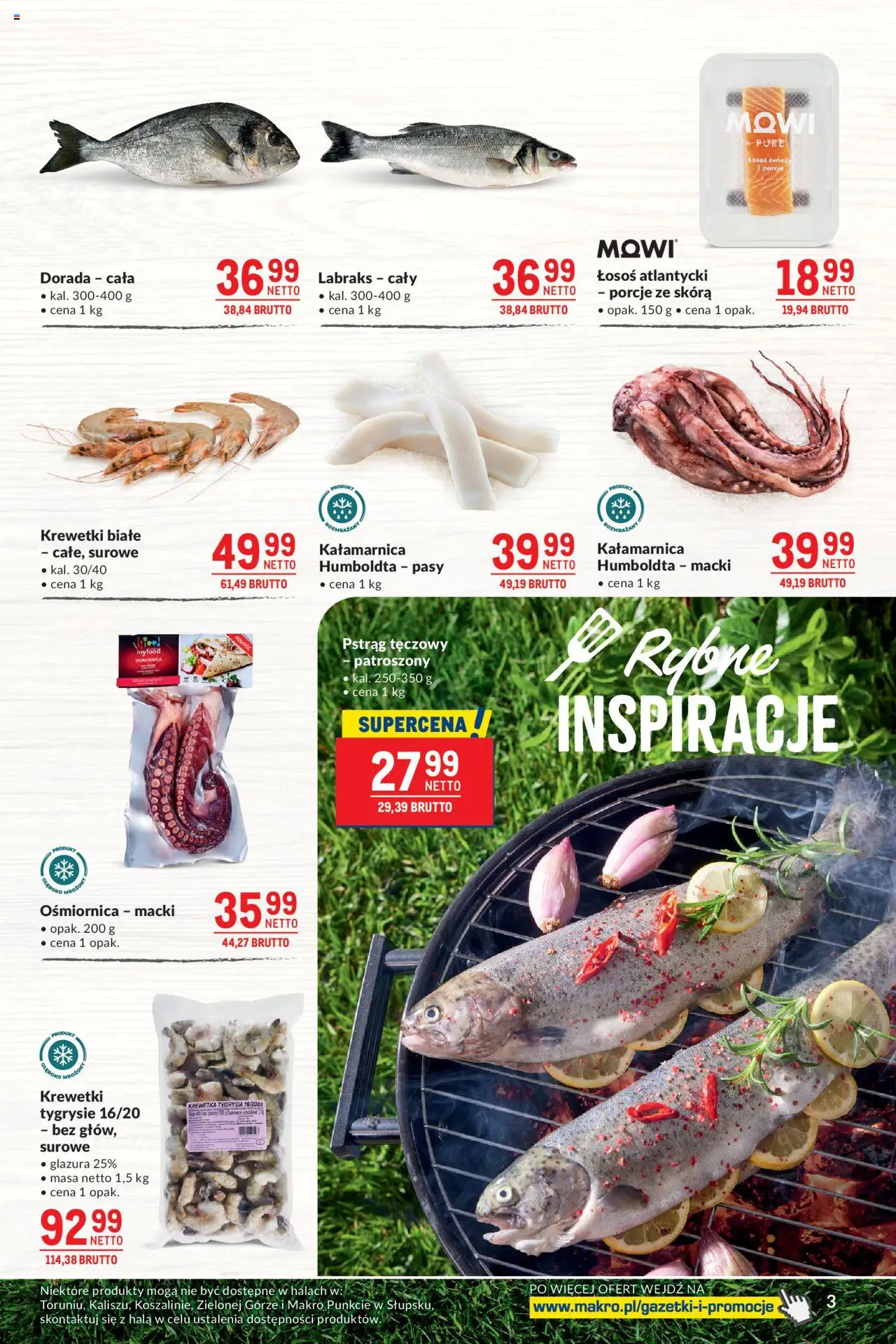 Makro Gazetka - Smakuj chwile z pysznym grillem od 27.05.2025 | Strona: 3 | Produkty: Łosoś atlantycki, Pstrąg, Łosoś, Dorada