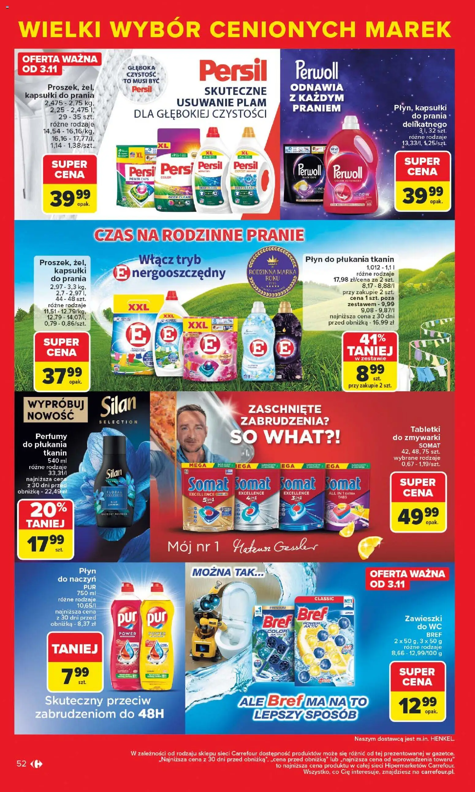 Carrefour Gazetka - Markowe atrakcje cenowe od 27.10.2025 | Strona: 54 | Produkty: Persil, Perfumy, Kapsułki do prania, Detergent