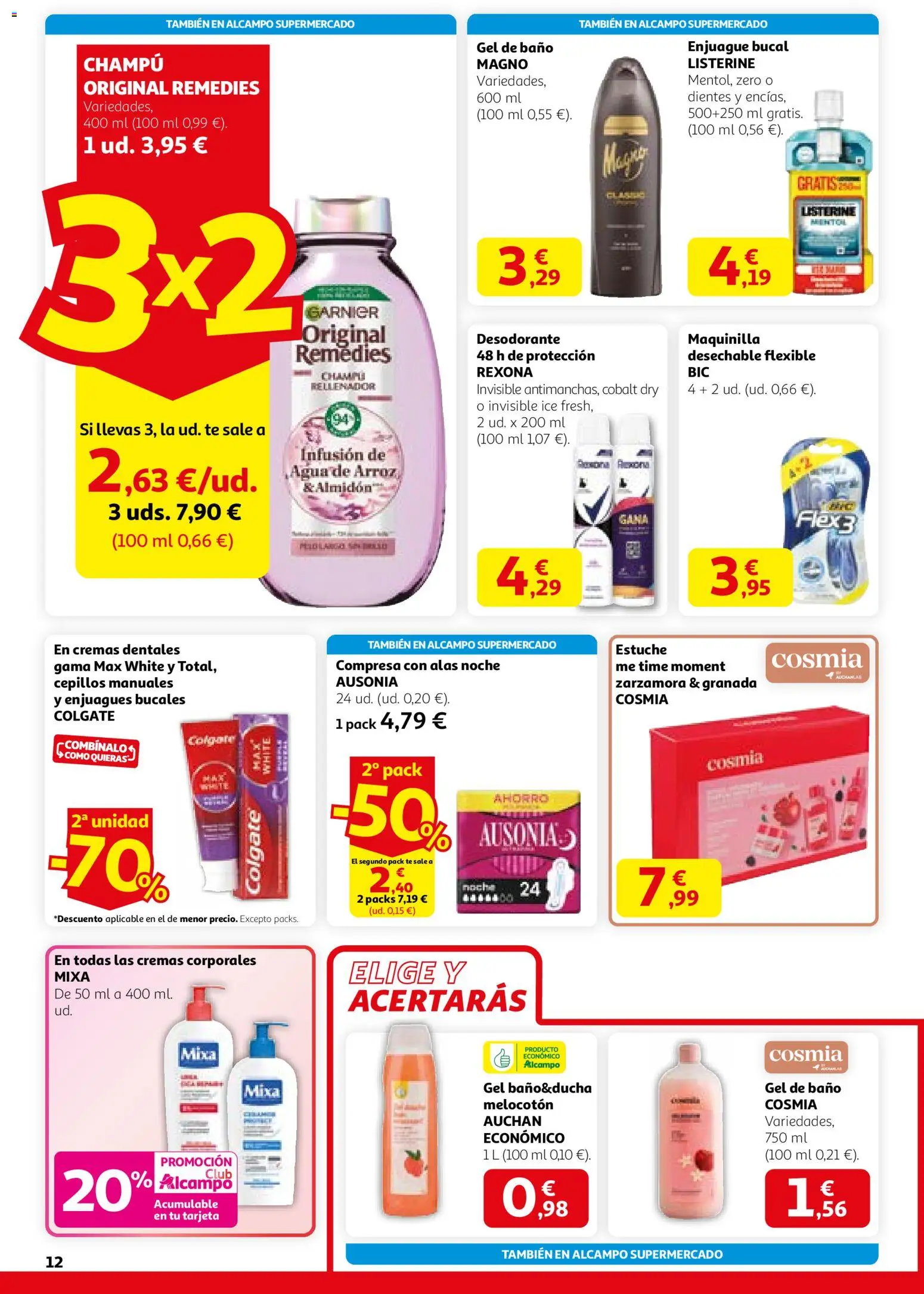 Alcampo - HG Nacional Unifcado  │ válido desde el 12.02.2026 | Página: 12 | Productos: Champú, Desodorante, Arroz, Té