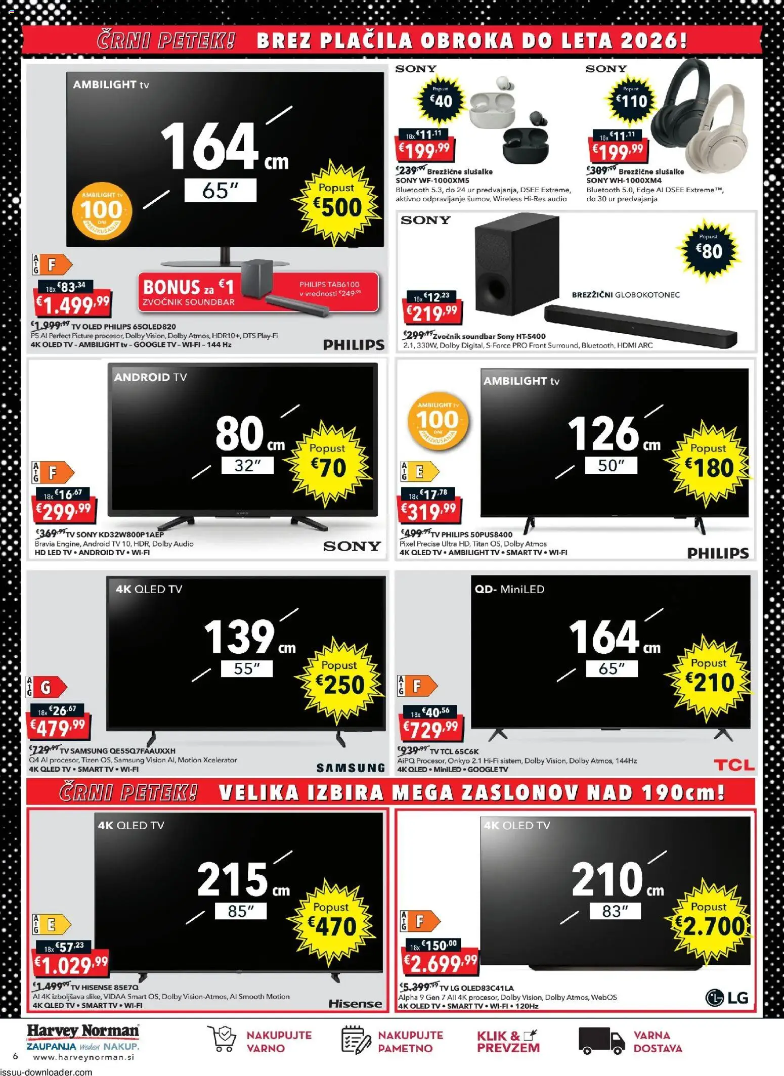 Novi Harvey Norman katalog ponudbe – veljaven od 03.11.2025 | Stran: 6 | Izdelki: Tv, Audio, Slusalke, Zvocnik