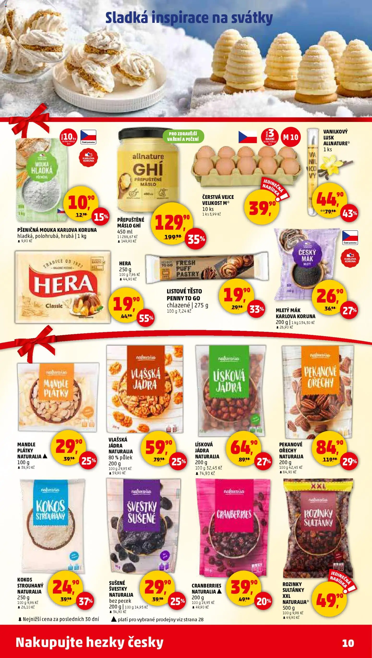 Penny Market leták - Čtvrtečník od 30.10.2025 | Strana: 10 | Produkty: Rozinky, Ořechy, Mandle, Těsto