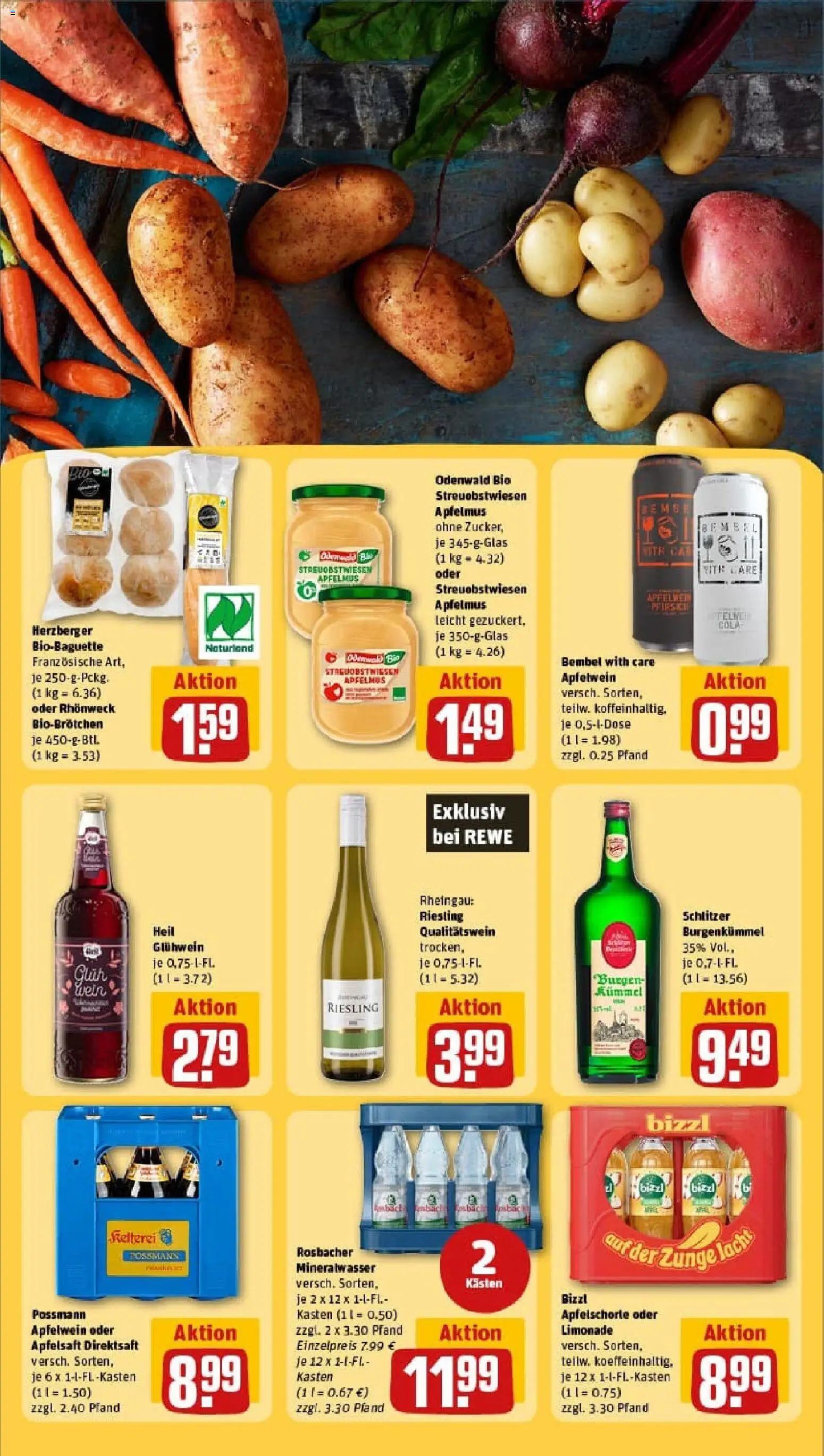 Rewe prospekt Karben	 – gültig ab 26.10.2025 | Seite: 25 | Produkte: Baguette, Mineralwasser, Pfirsich, Wein