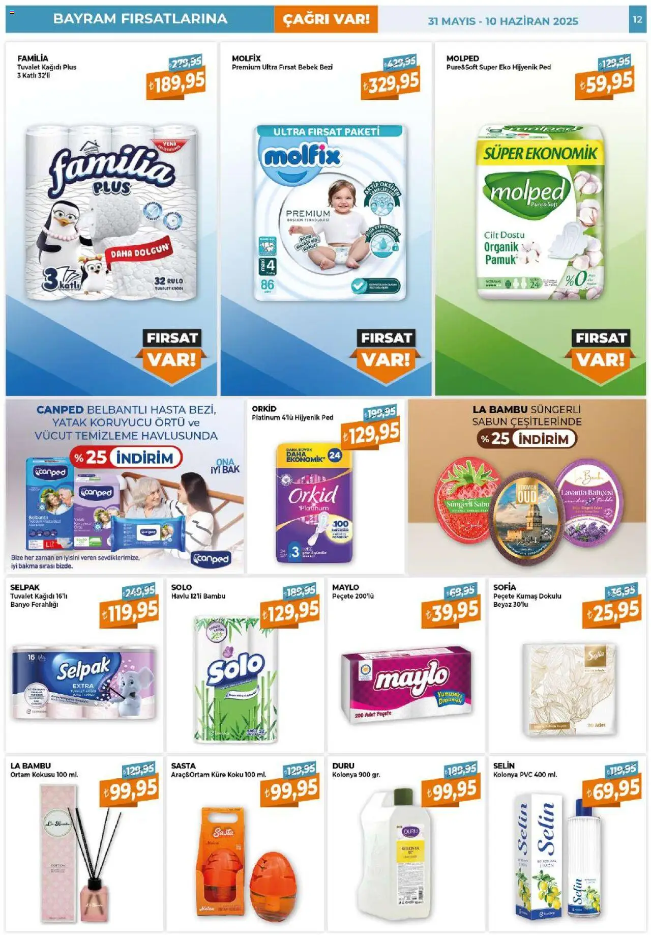 Çağrı Market Katalog - 31.05.2025 tarihinden itibaren geçerlidir | Sayfa: 12 | Ürünler: Hijyenik ped, Tuvalet, Küre, Koku
