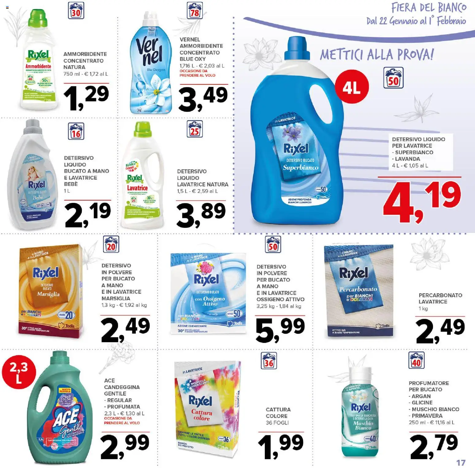 Volantino Todis del 22.01.2026 | Pagina: 17 | Prodotti: Ammorbidente, Lavatrice, Lavanda, Profumo