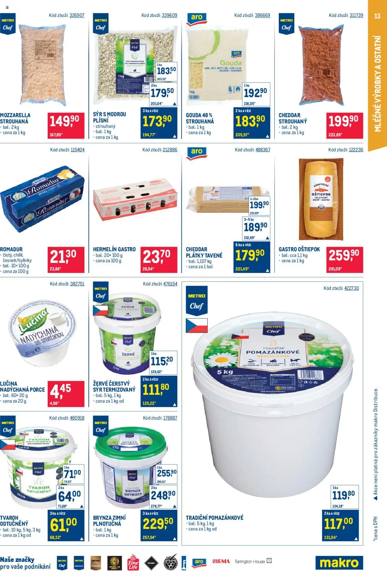 Makro leták - Gastronomie od 13.08.2025 | Strana: 13 | Produkty: Sýr, Tvaroh, Žervé, Bryndza