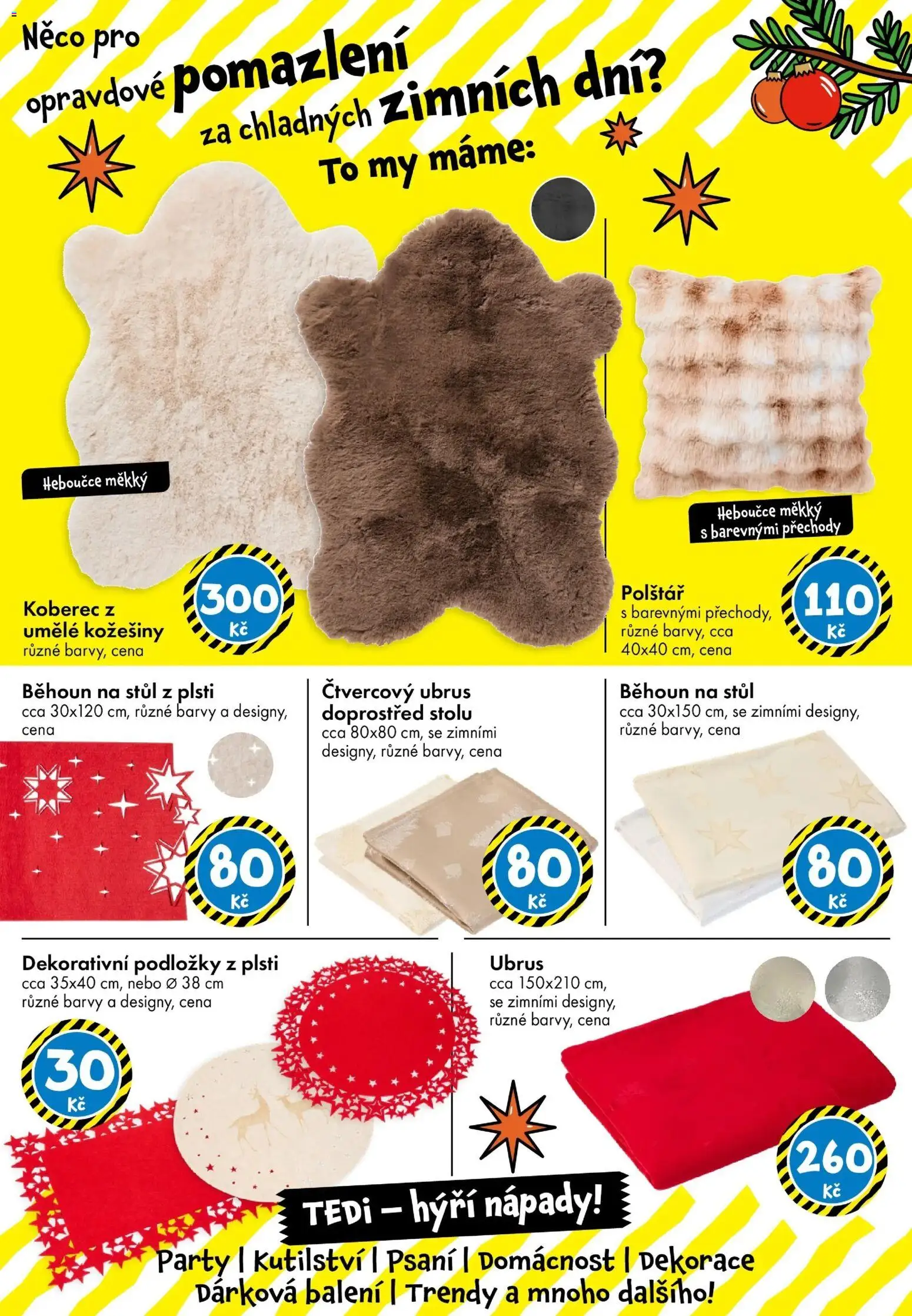 TEDi leták od 14.11.2025 | Strana: 25 | Produkty: Polštář, Stůl, Běhoun na stůl, Koberec