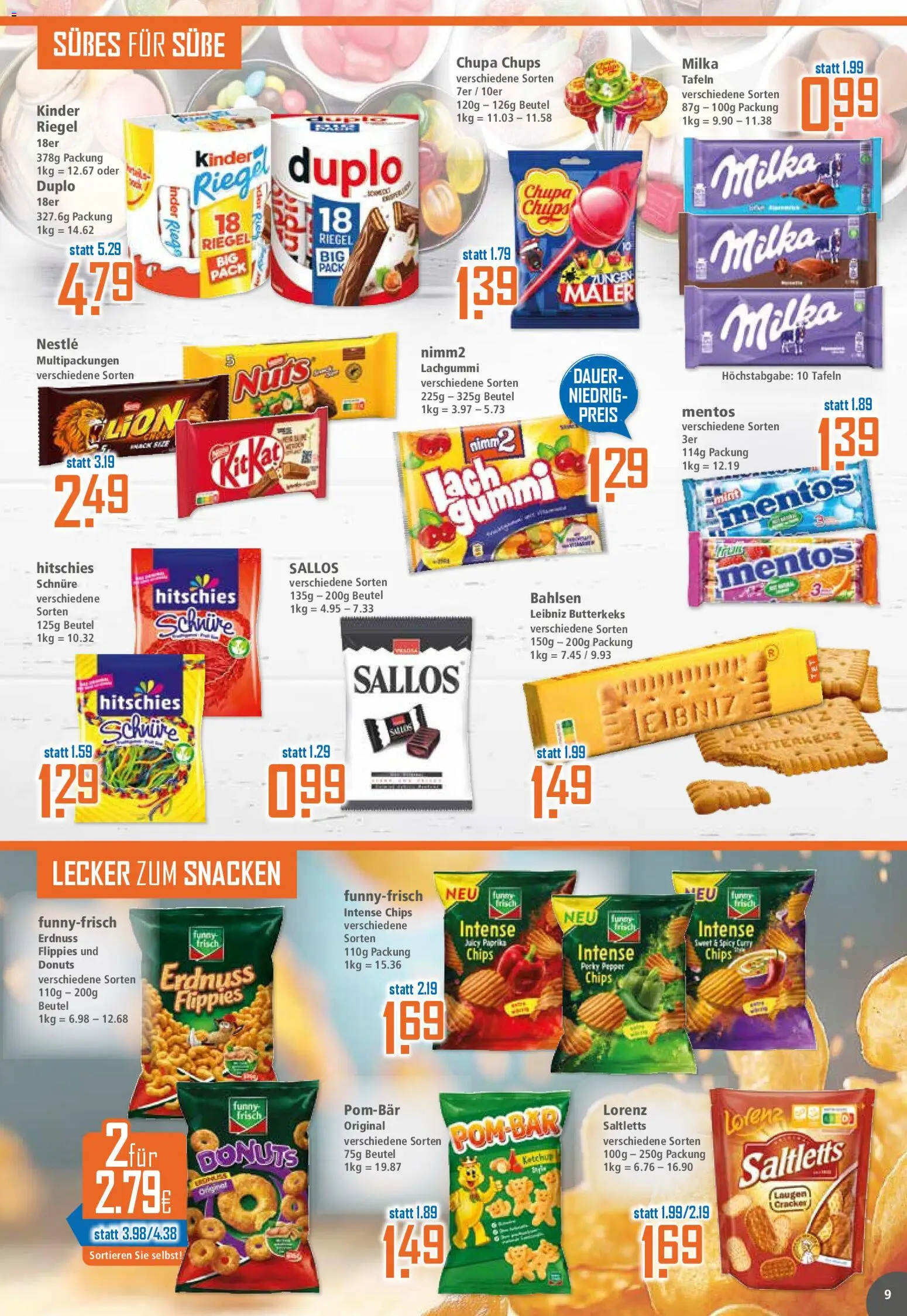 Klaas & Kock Prospekt 	 – gültig ab 19.01.2026 | Seite: 9 | Produkte: Milka, Donuts, Paprika, Chips