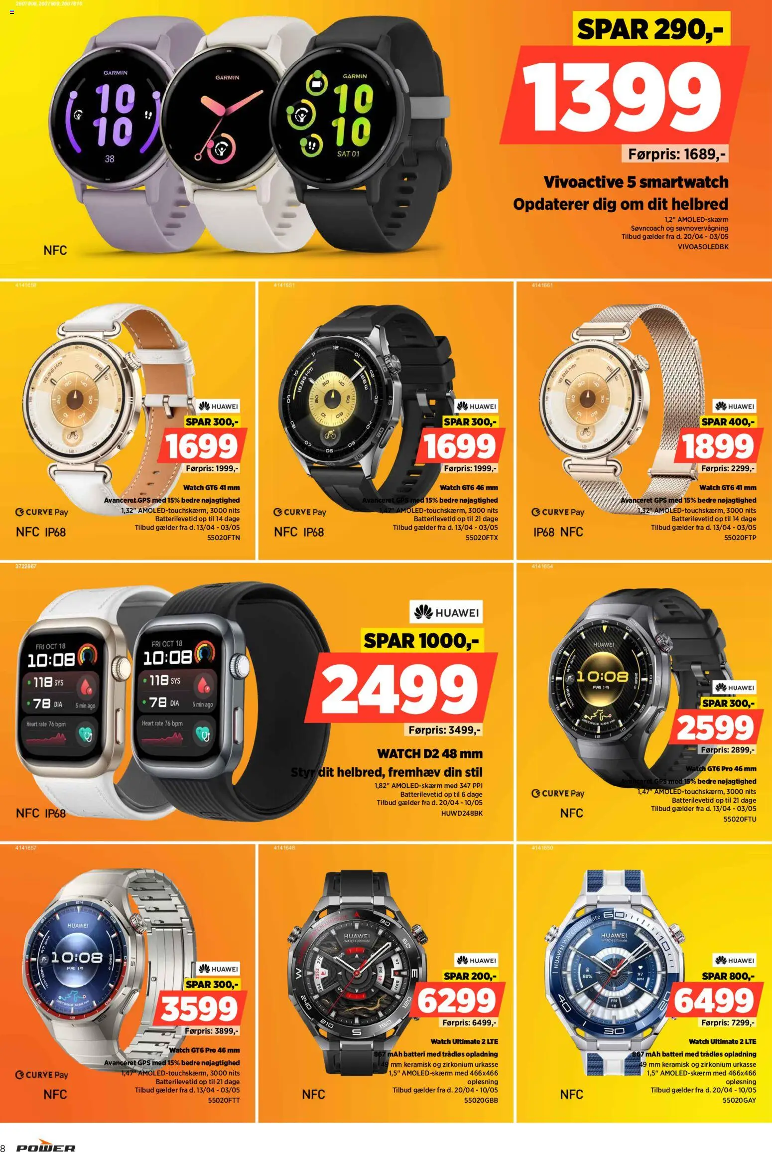 Power tilbudsavis – gyldig fra 24.04.2026 | Side: 8 | Produkter: GPS, Batteri, Smartwatch
