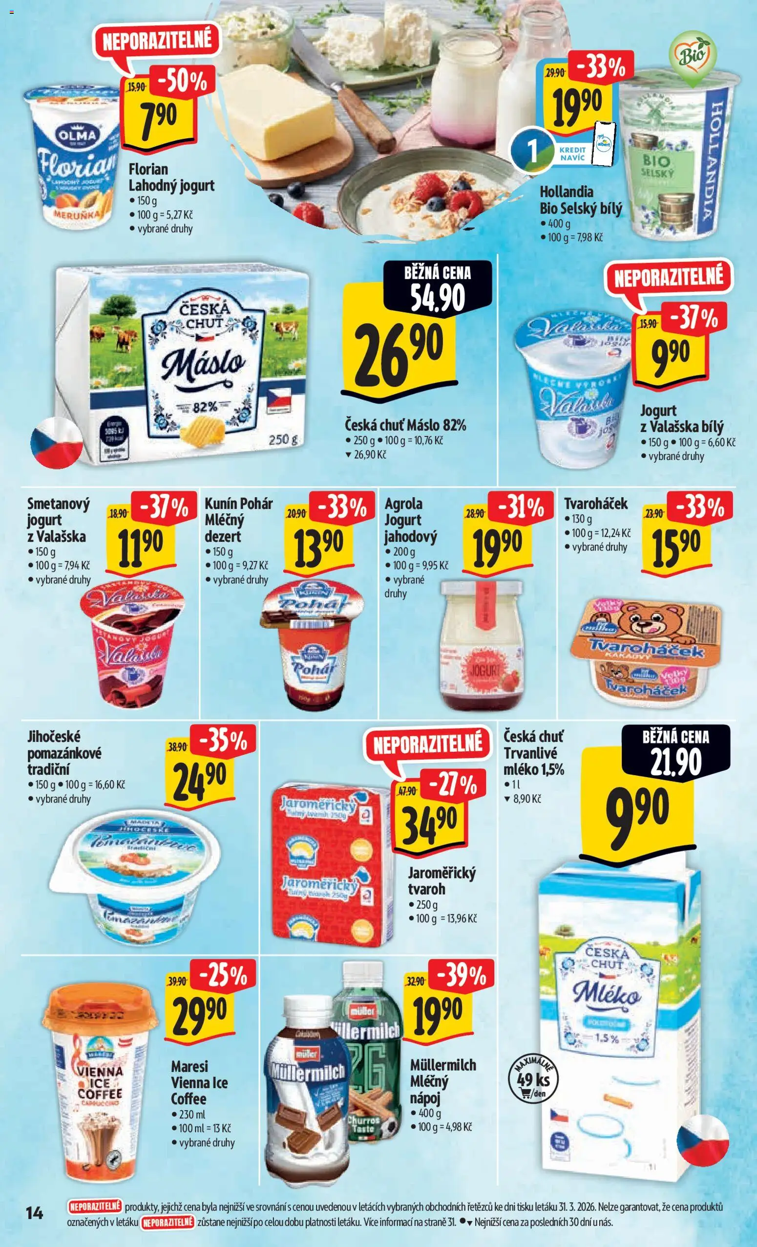 Albert leták - Hypermarket od 07.04.2026 | Strana: 24 | Produkty: Mléko, Máslo, Jogurt, Hollandia