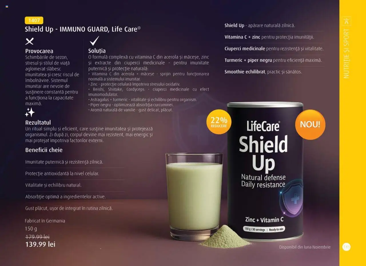 Noul catalog Life Care – valabil de la 01.10.2025 | Pagină: 147 | Produse: Ciuperci, Smoothie, Piper