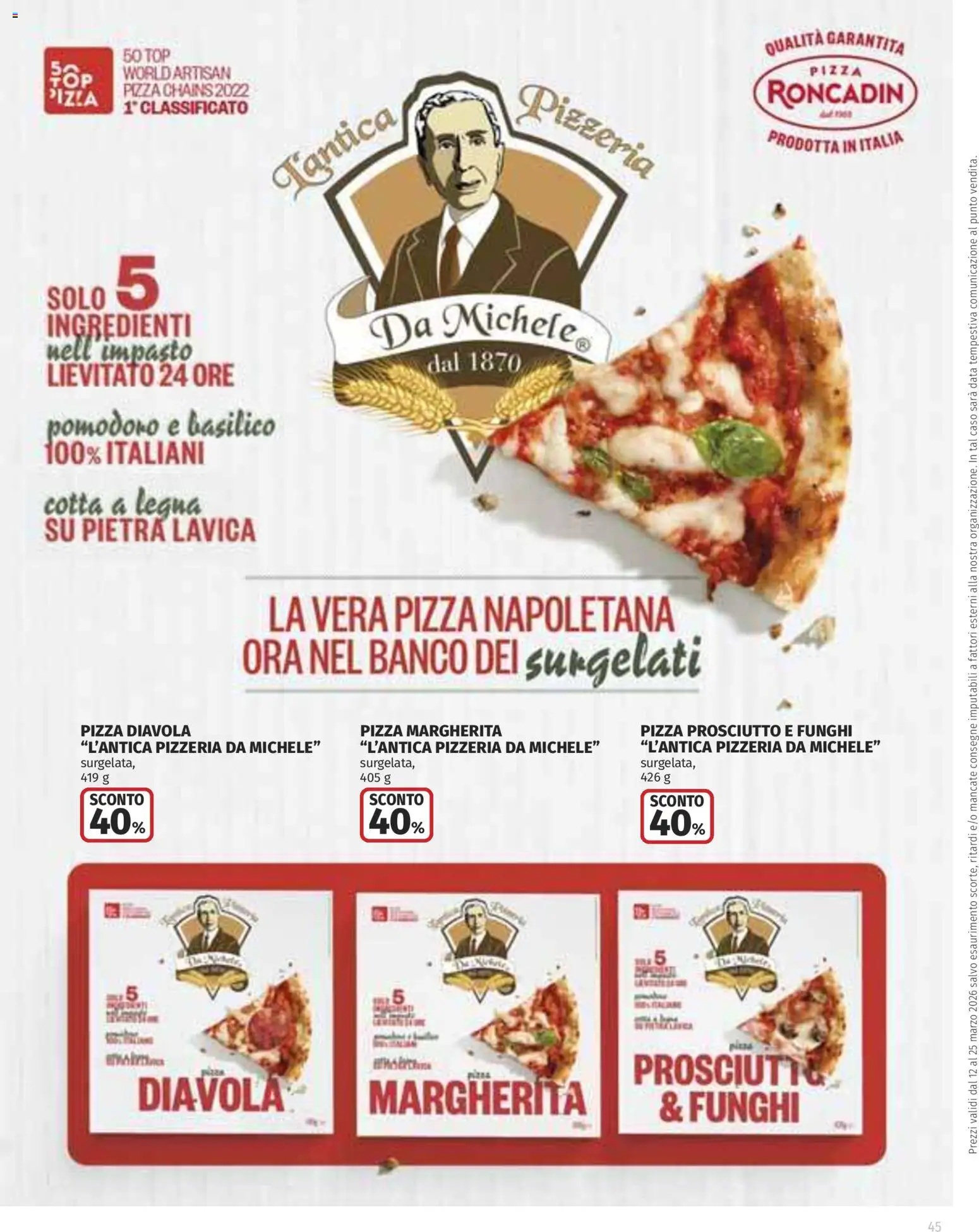 Volantino Ipercoop del 12.03.2026 | Pagina: 45 | Prodotti: Pizza, Top, Prosciutto, Basilico