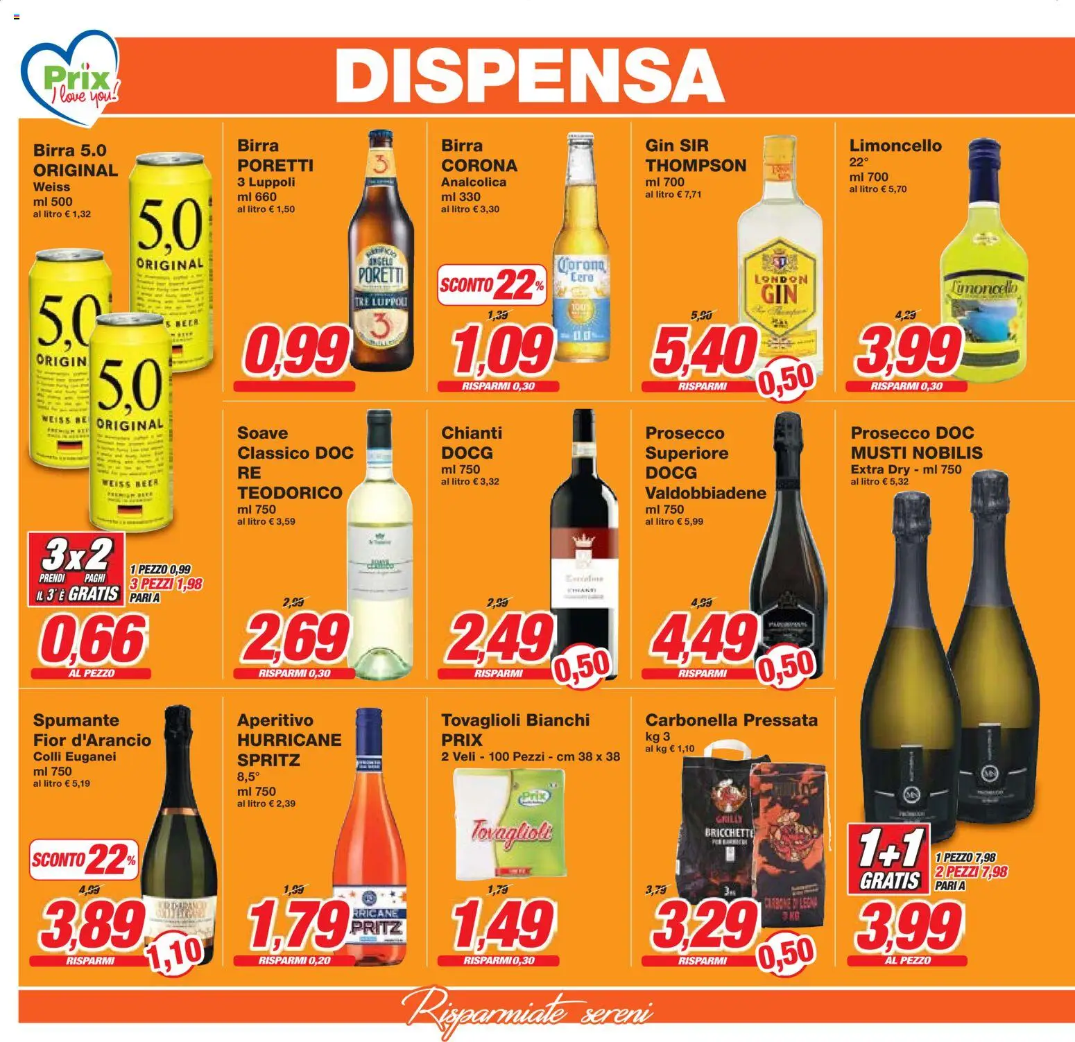 Volantino Prix del 27.03.2026 | Pagina: 19 | Prodotti: Birra, Gin, Spumante, Limoncello
