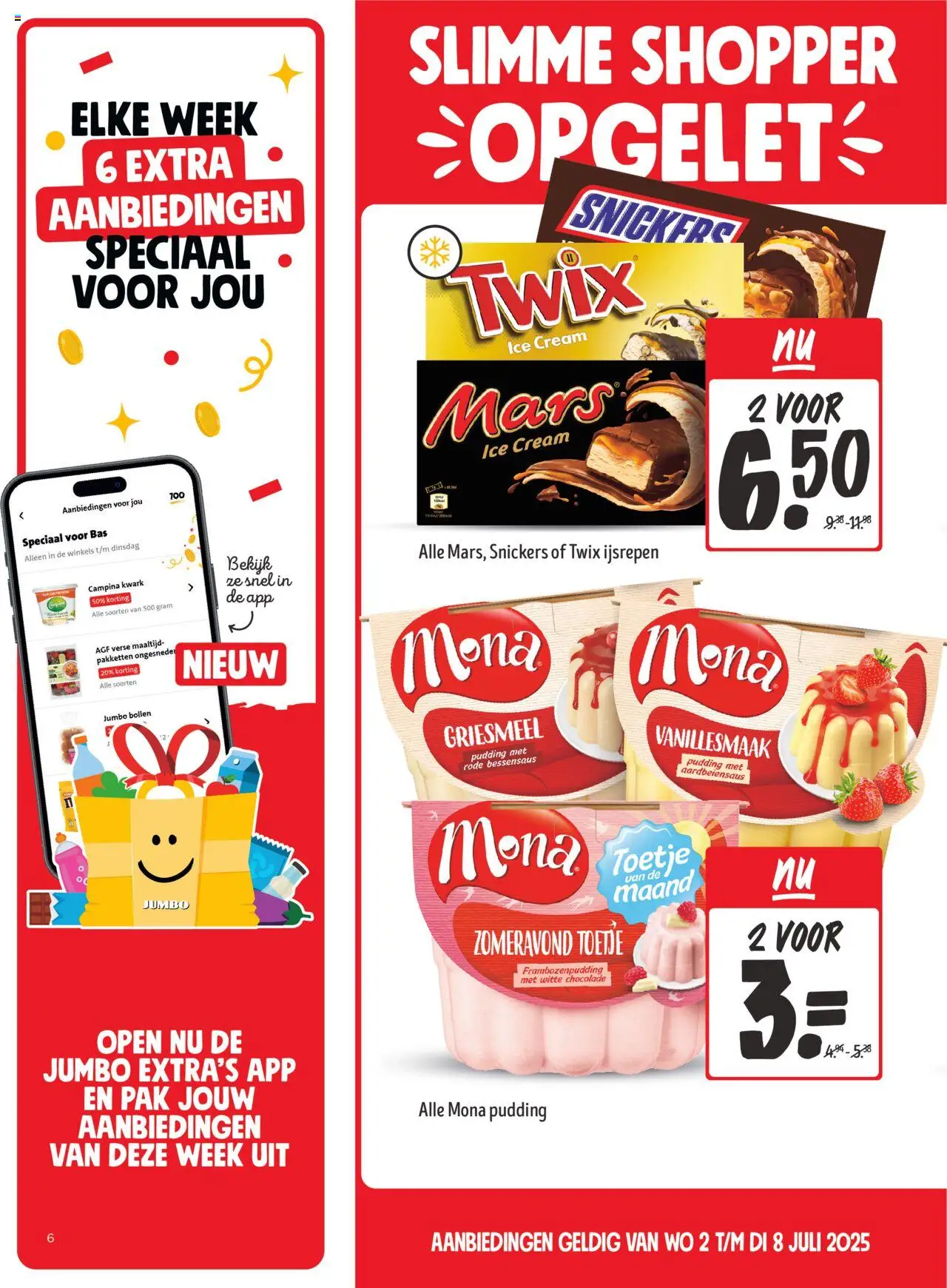  | Pagina: 6 | Producten: Kwark, Pudding, Twix, Snickers