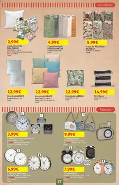 Pré-visualização Auchan - Preços Redondos válido de 06.04.2026 | Página: 27 | Produtos: Relógio, Rádio, Despertador, Almofada