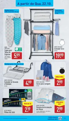 Pré-visualização Aldi folheto válido de 20.10.2025 | Página: 17 | Produtos: Tábua, Algodão, Pilhas, Radiador