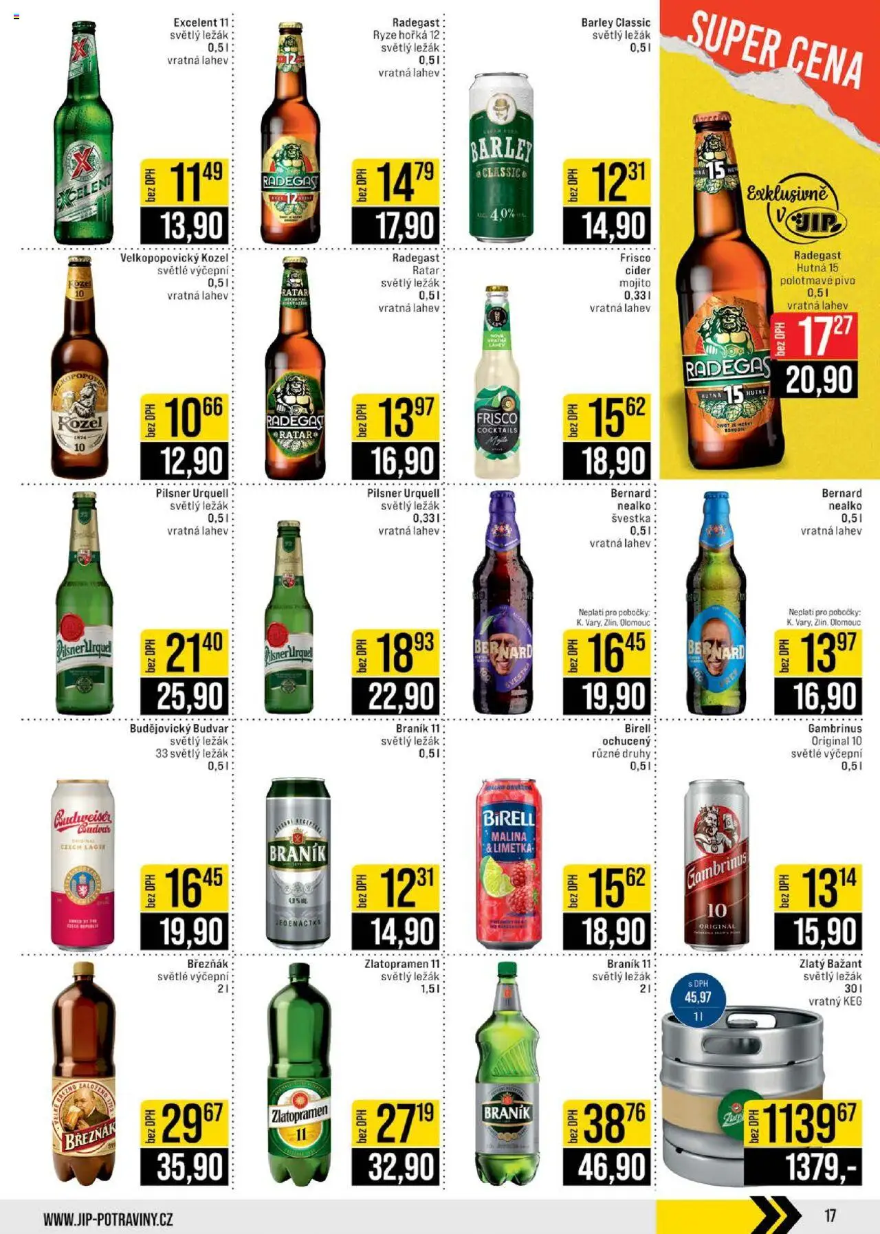Jip leták - Cash & Carry od 17.09.2025 | Strana: 17 | Produkty: Březňák, Frisco, Mojito, Pilsner Urquell