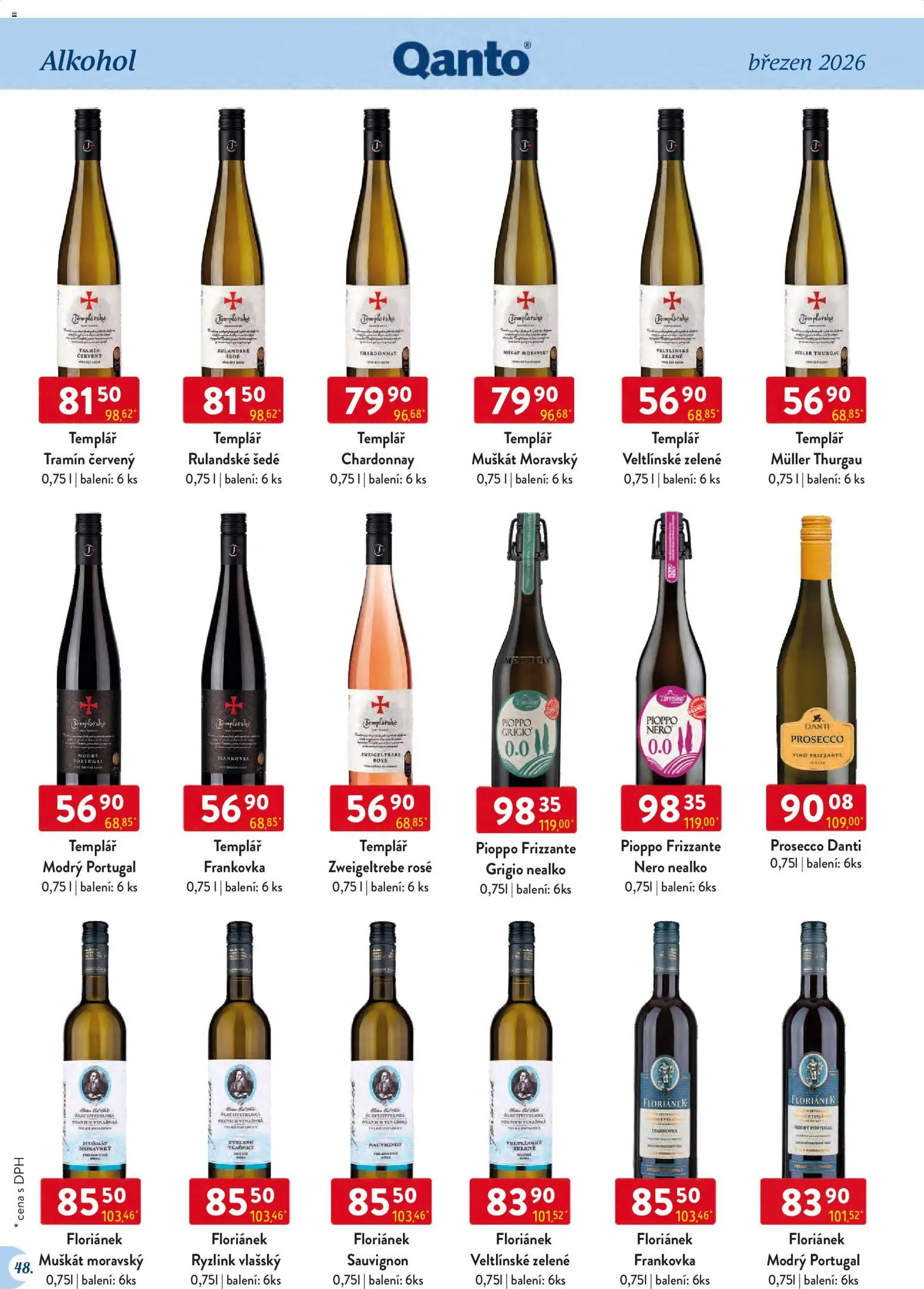 Astur & Qanto leták - Velkoobchod 03/2026 od 01.03.2026 | Strana: 48 | Produkty: Prosecco, Víno, Frizzante, Tramín červený