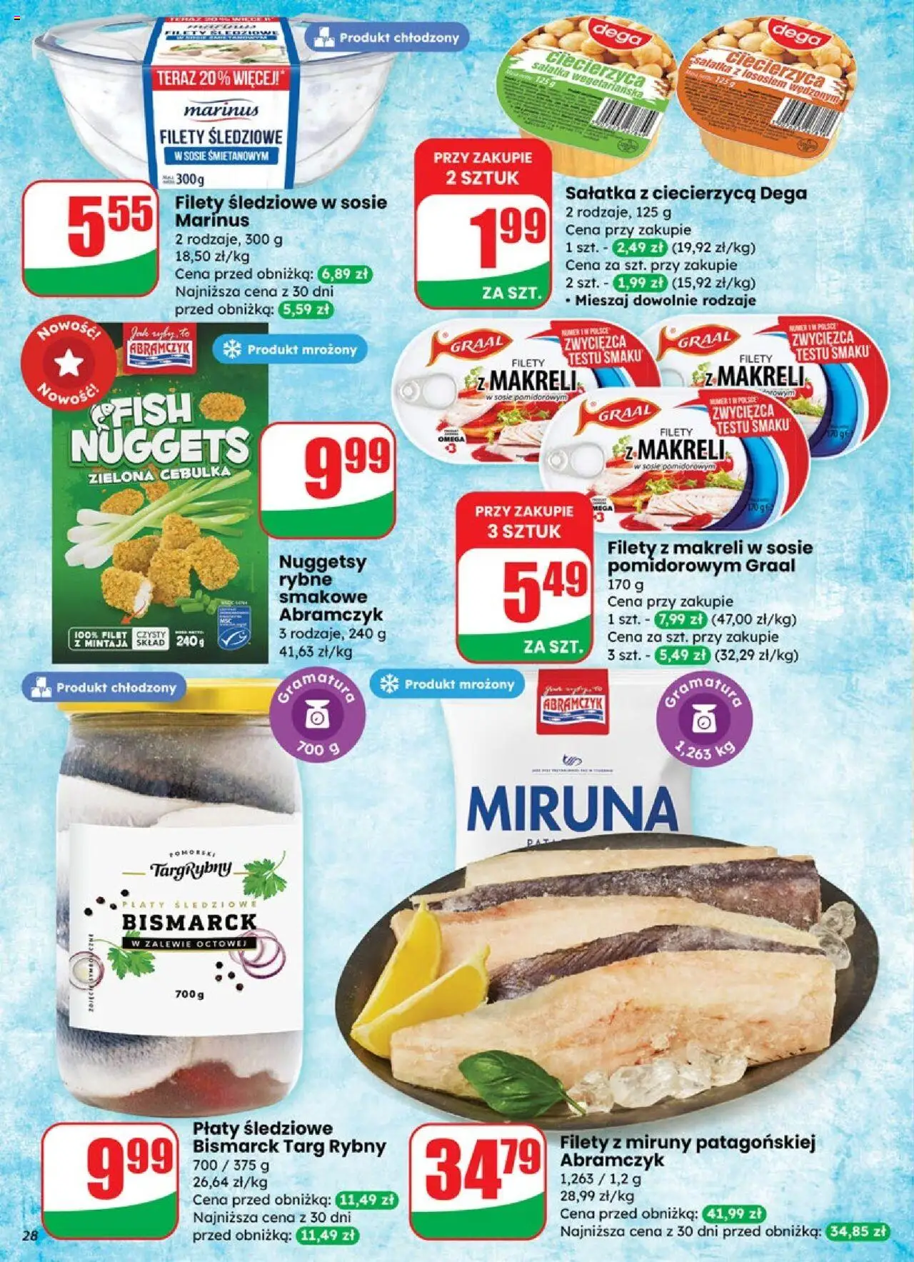 Dino Gazetka od 01.10.2025 | Strona: 28 | Produkty: Ciecierzyca, Filety śledziowe w sosie śmietanowym, Nuggets, Sałatka