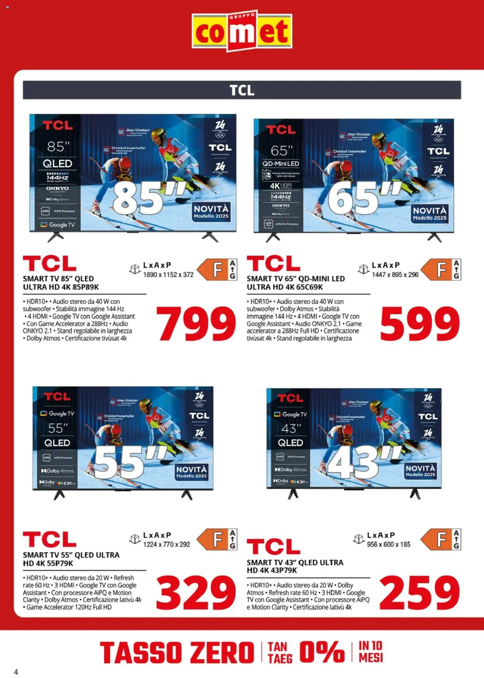 Volantino Comet del 23.01.2026 | Pagina: 4 | Prodotti: smart TV, TV, Audio