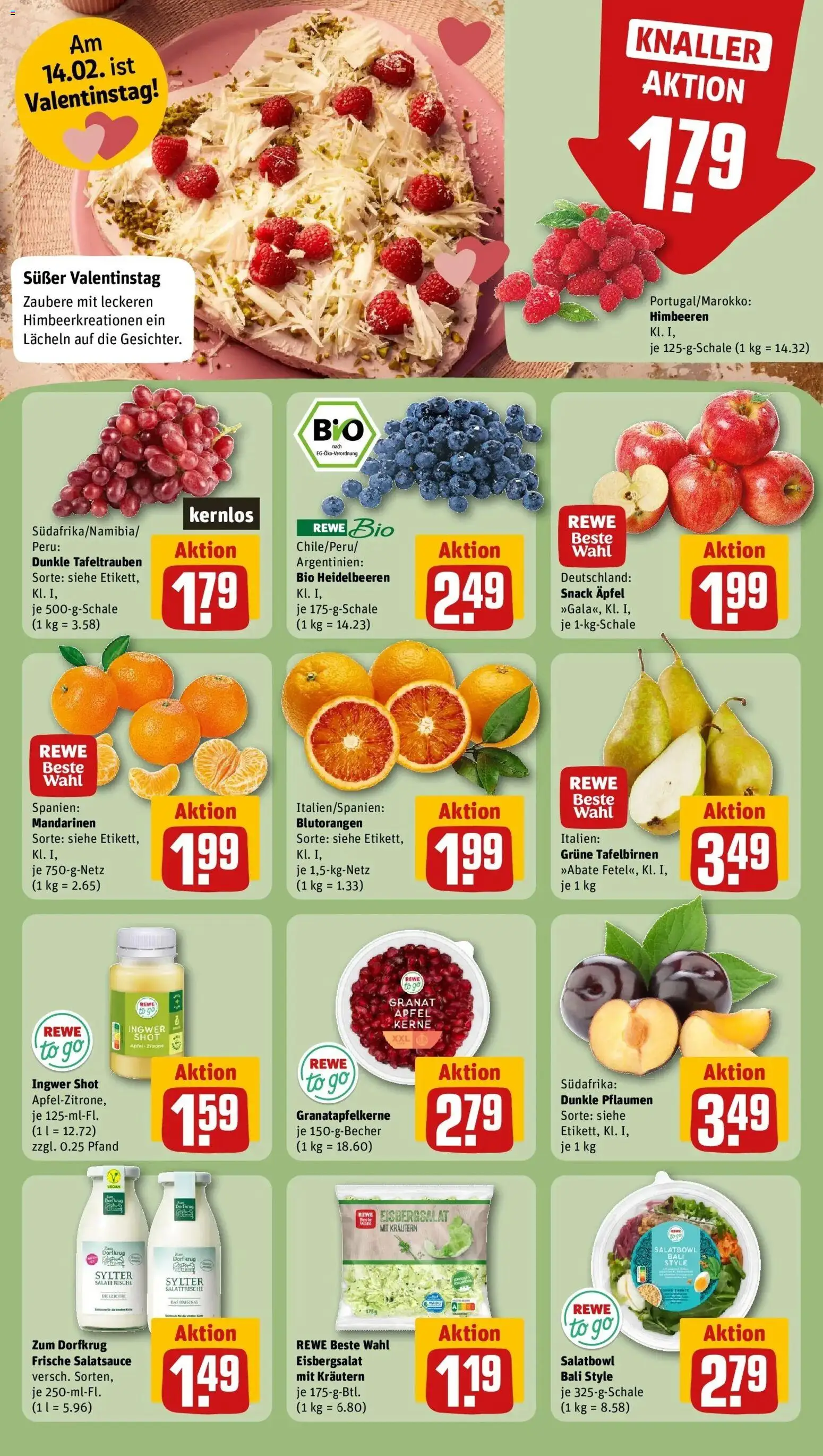 Rewe prospekt Geldern	 – gültig ab 09.02.2026 | Seite: 4 | Produkte: Dressing, Äpfel, Eisbergsalat, Heidelbeeren