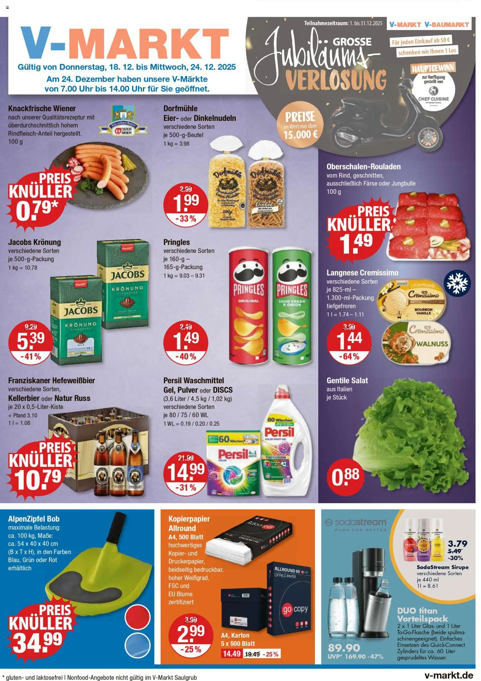 V-Markt - Hallertau / Oberpfalz – gültig ab 18.12.2025 | Seite: 1 | Produkte: Langnese, Pringles, Bourbon, Persil
