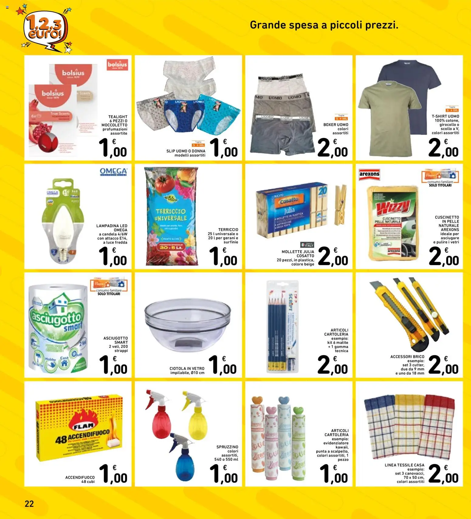 Volantino Spazio Conad del 07.04.2026 | Pagina: 22 | Prodotti: Slip, Boxer, Terriccio, Evidenziatore