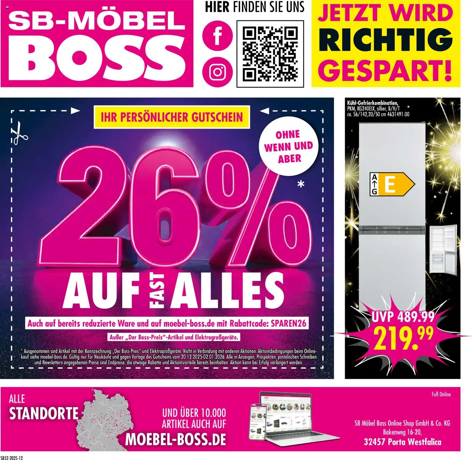 SB Möbel Boss Prospekt 	 – gültig ab 20.12.2025 | Seite: 12