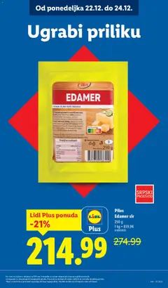 Pilos Edamer sir, 250 g - pregled Lidl kataloga - važi od 18.12.2025 | Strana: 13