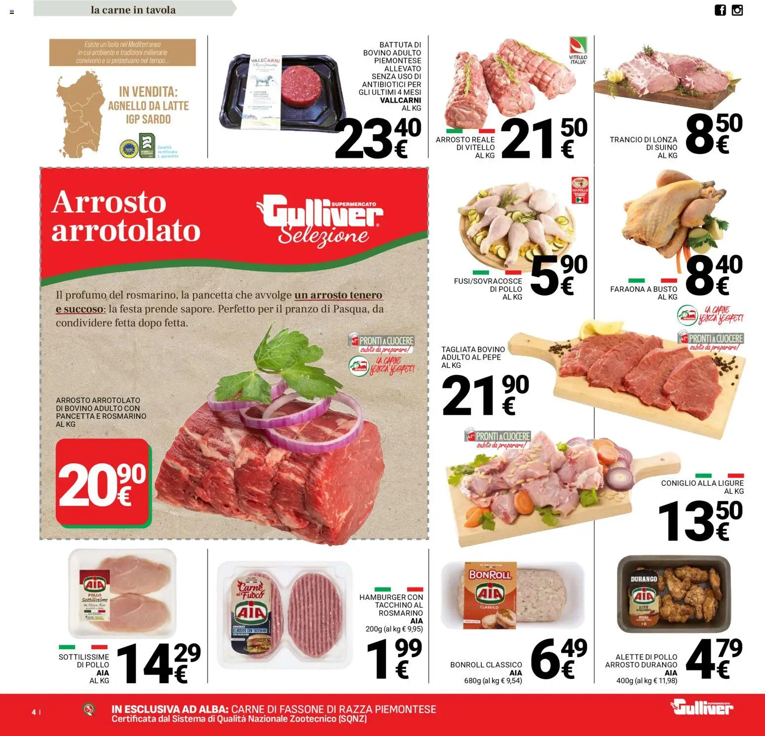 Volantino Gulliver del 27.03.2026 | Pagina: 4 | Prodotti: Suino, Pepe, Latte, Agnello