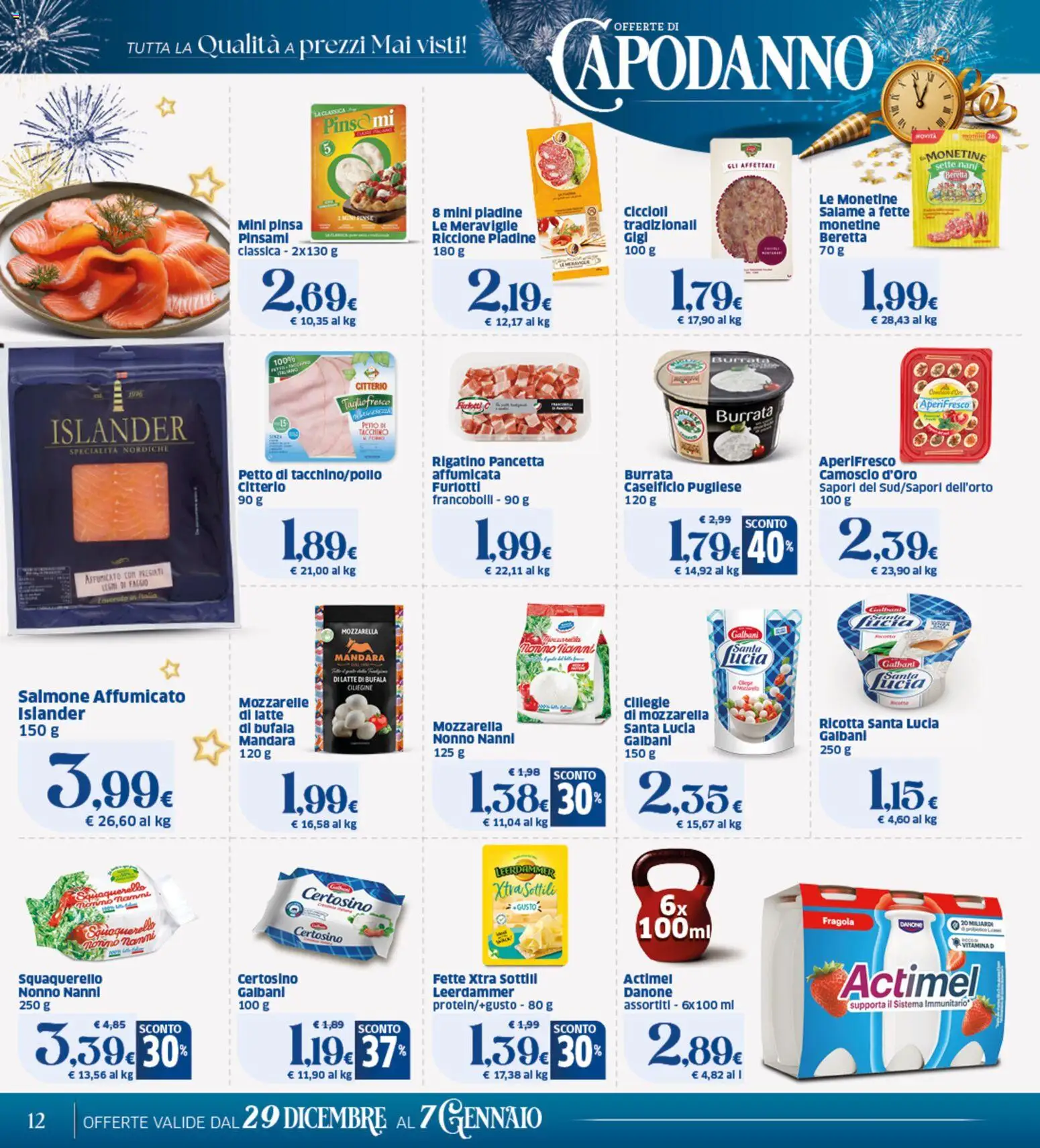 Volantino SIGMA del 29.12.2025 | Pagina: 12 | Prodotti: Salmone, Pancetta, Tacchino, Burrata