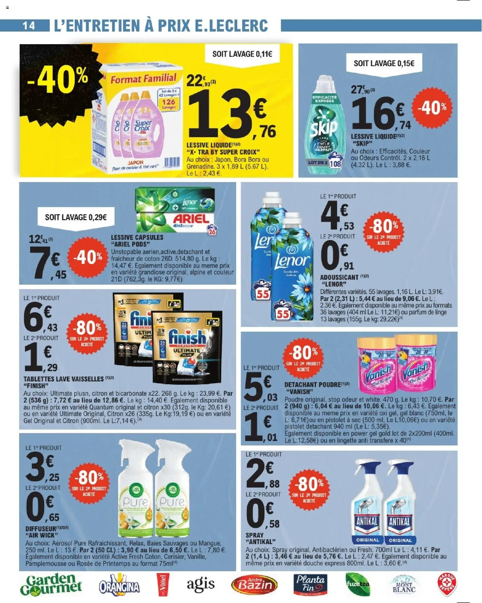 {H1} | Page: 14 | Produits: Orangina, Lessive, Lessive capsules Ariel pods, Thé