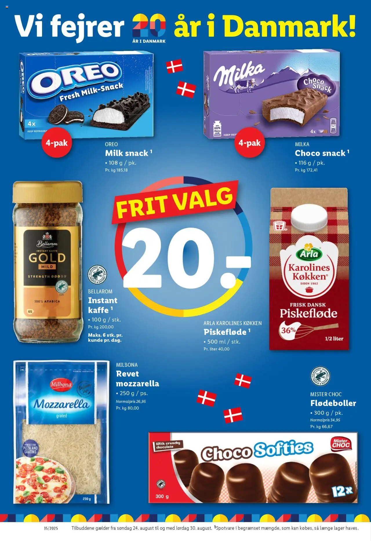 Lidl Tilbudsavis gyldig fra 24.08.2025 | Side: 8 | Produkter: Kaffe, Flødeboller, Mozzarella, Instant Kaffe