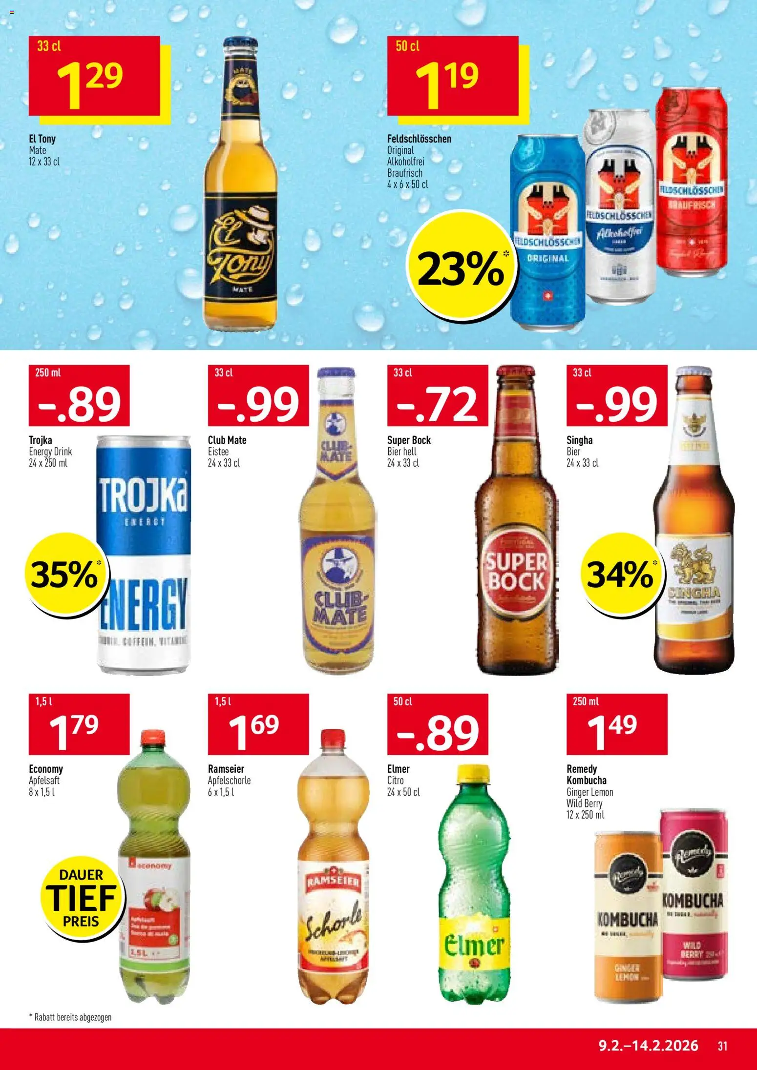 Prodega Aktionen – gültig ab 09.02.2026 | Seite: 31 | Produkte: Apfelsaft, Bier