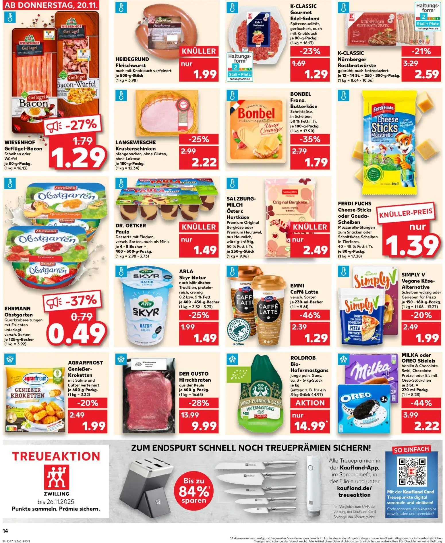 Kaufland prospekt Bremen	 – gültig ab 20.11.2025 | Seite: 14 | Produkte: Milka, Knoblauch, Salami, Pizza