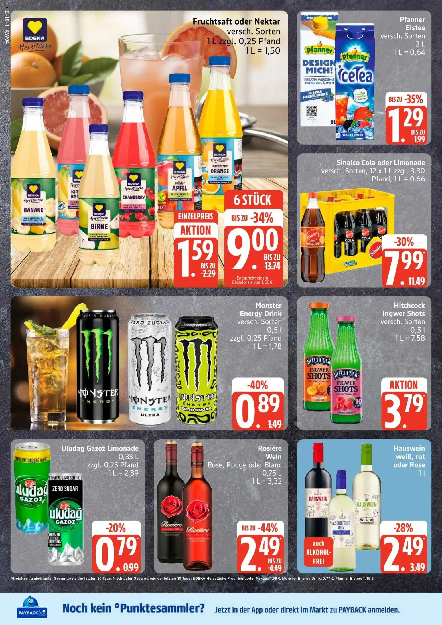 Edeka prospekt Bremervörde	 – gültig ab 18.01.2026 | Seite: 22 | Produkte: Sinalco, Äpfel, Monster, Wein