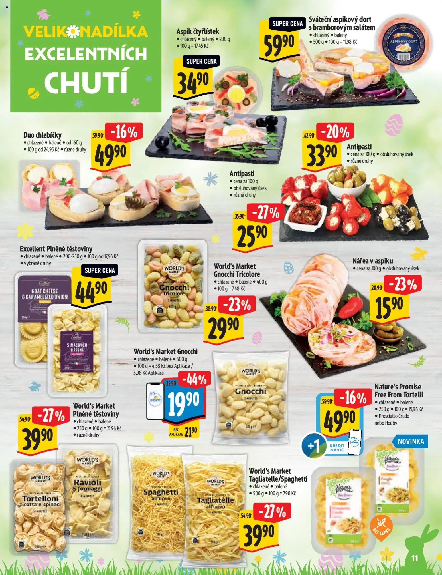 Albert katalog - Hypermarket od 25.03.2026 | Strana: 11 | Produkty: Prosciutto, Těstoviny, Gnocchi, Crudo