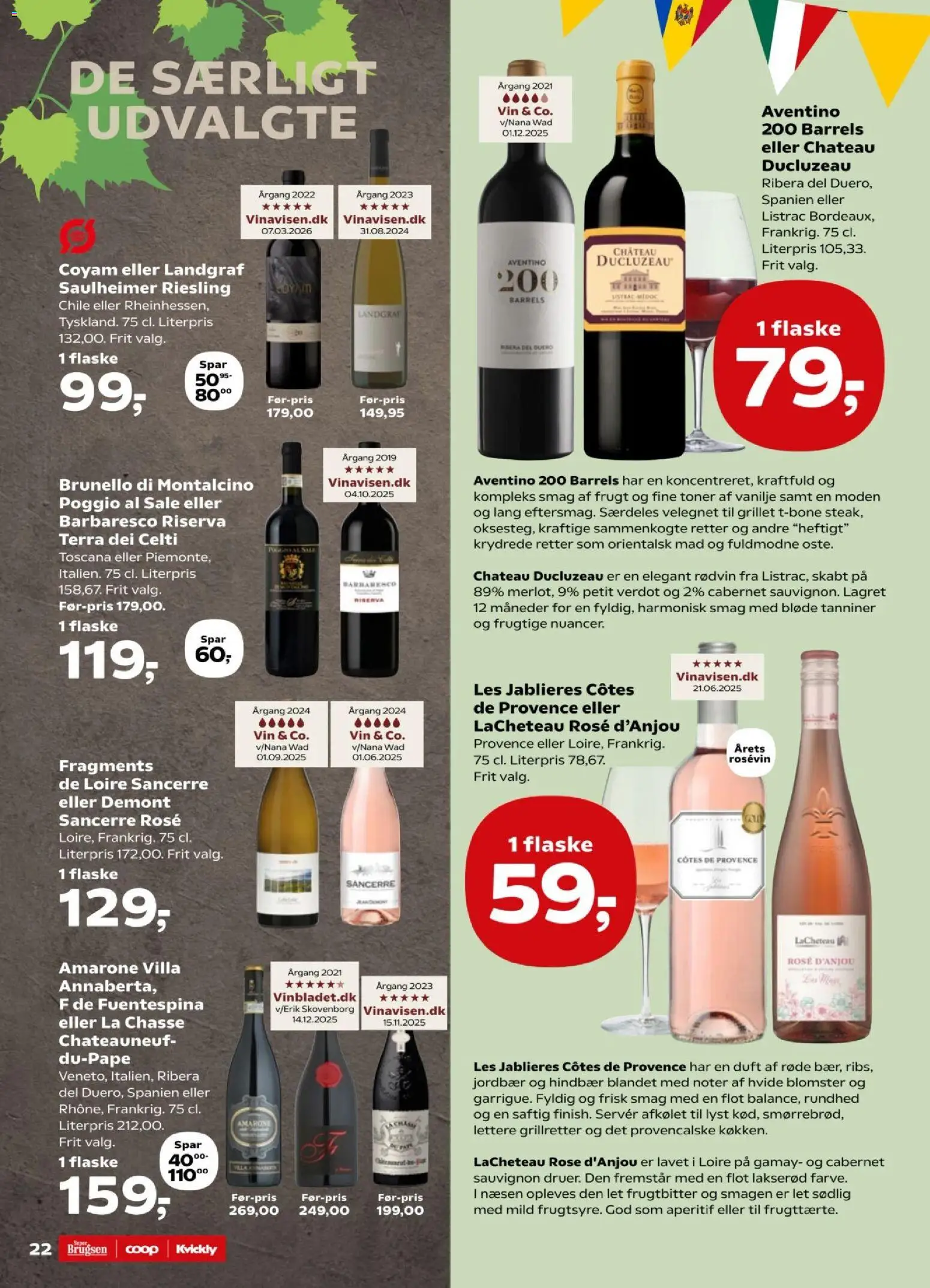 Kvickly tilbudsavis – gyldig fra 24.04.2026 | Side: 22 | Produkter: Vin, Jordbær, Hindbær, Søm