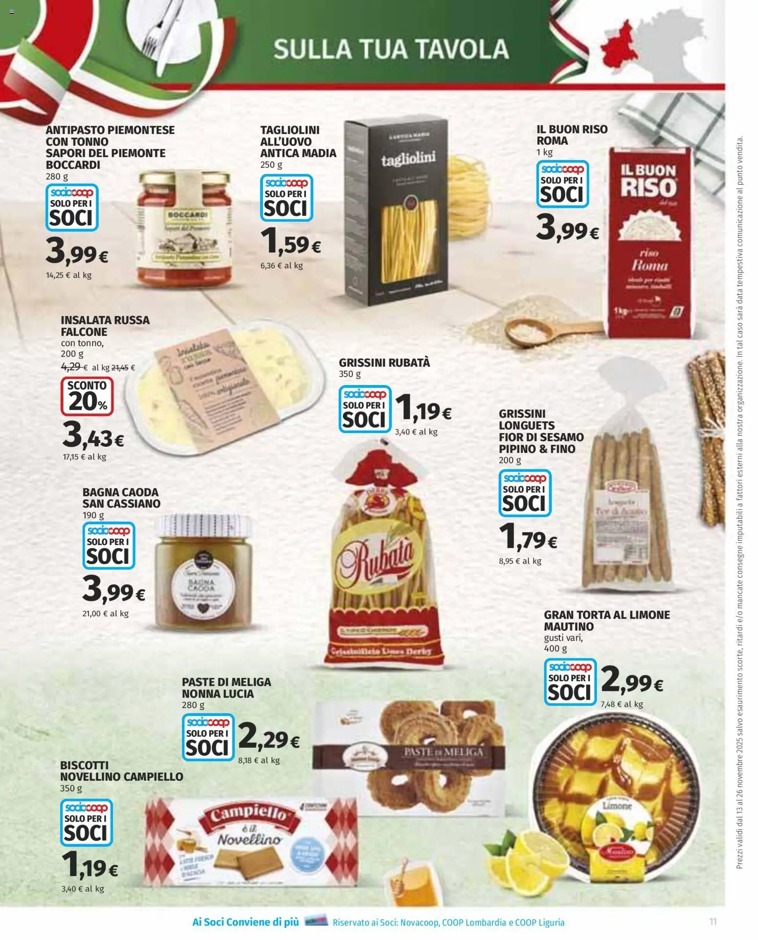 Volantino COOP del 13.11.2025 | Pagina: 11 | Prodotti: Riso, Limone, Tonno, Torta