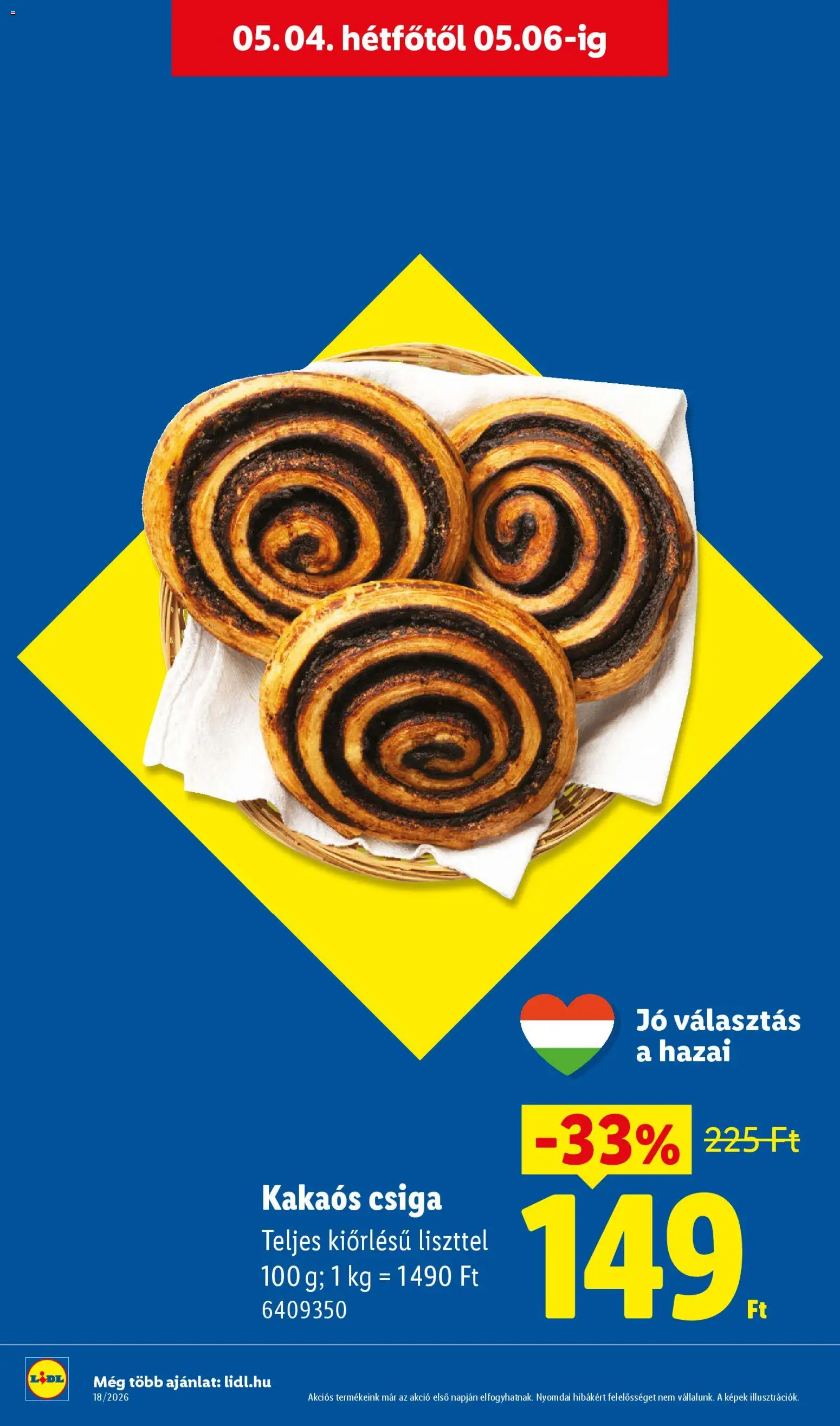 Lidl akciós ujság - amely érvényes a következő dátumtól: 30.04.2026 | Oldal: 52 | Termékek: Kakaós csiga
