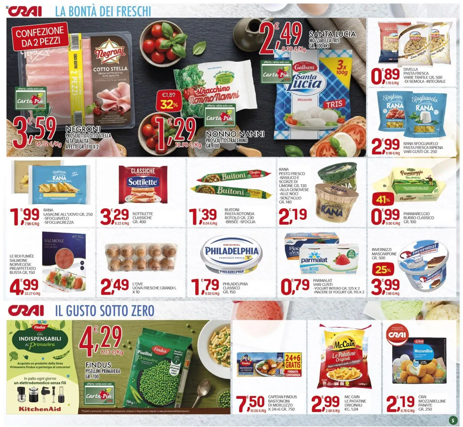 Volantino CRAI del 26.03.2026 | Pagina: 5 | Prodotti: Prosciutto Cotto, Pasta, Pesto, Basilico