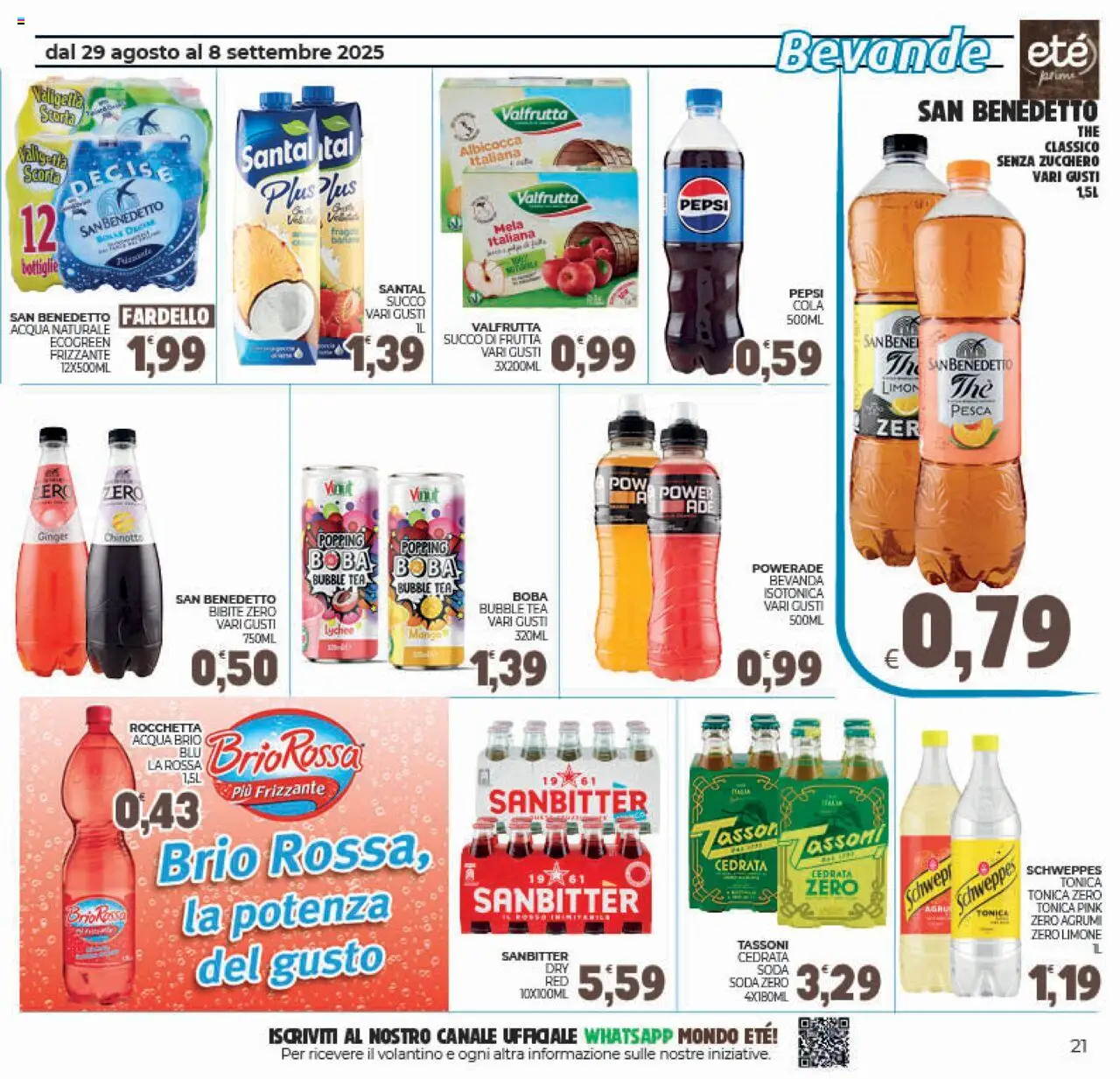 Volantino Eté del 29.08.2025 | Pagina: 21 | Prodotti: Acqua, Pesca, The, Bibite