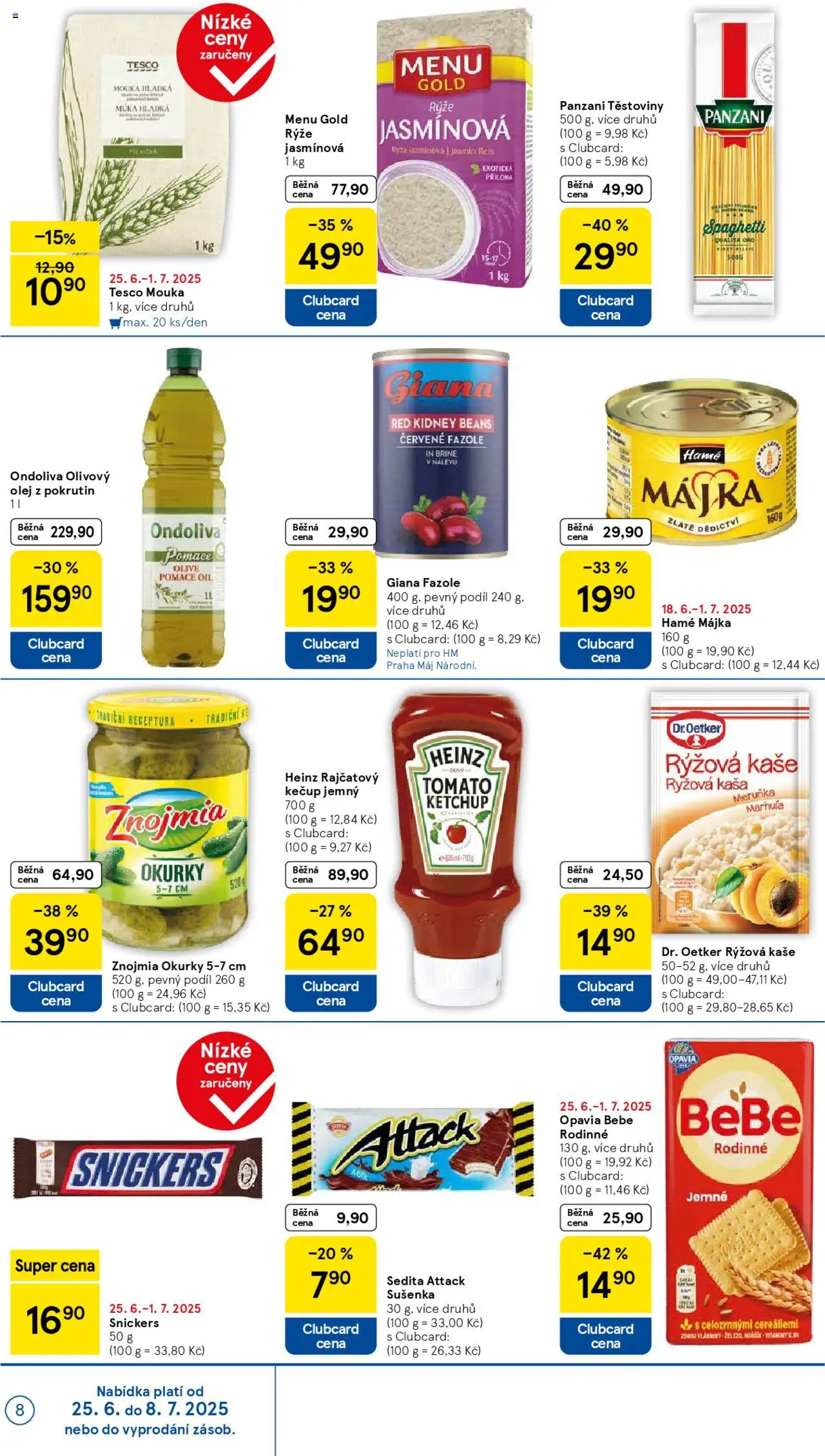Tesco leták - Hypermarket od 25.06.2025 | Strana: 8 | Produkty: Kečup, Rýžová kaše, Kaše, Bebe