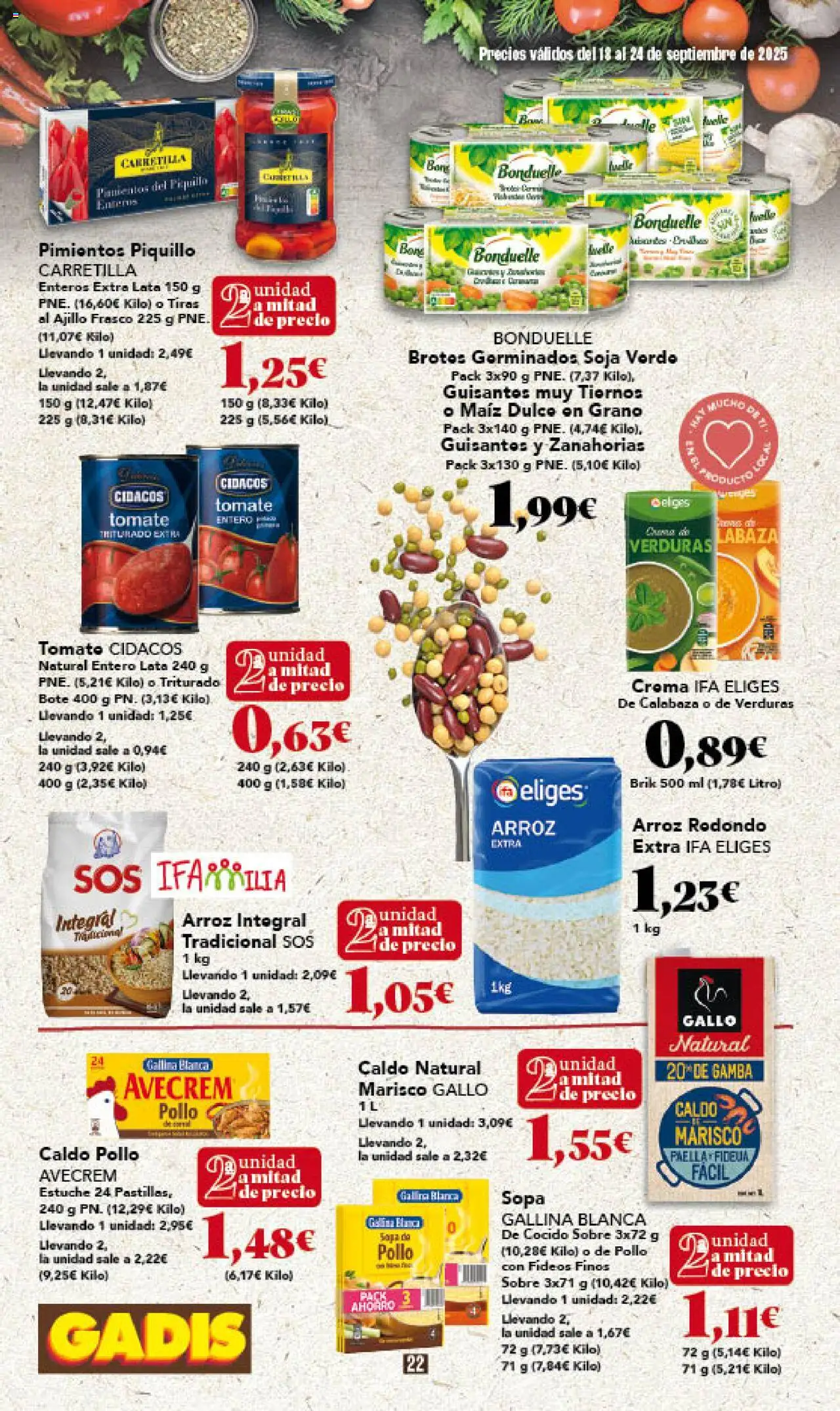 Gadis folleto │ válido desde el 18.09.2025 | Página: 22 | Productos: Πράσινο τσάι, Arroz, Fideos, Crema