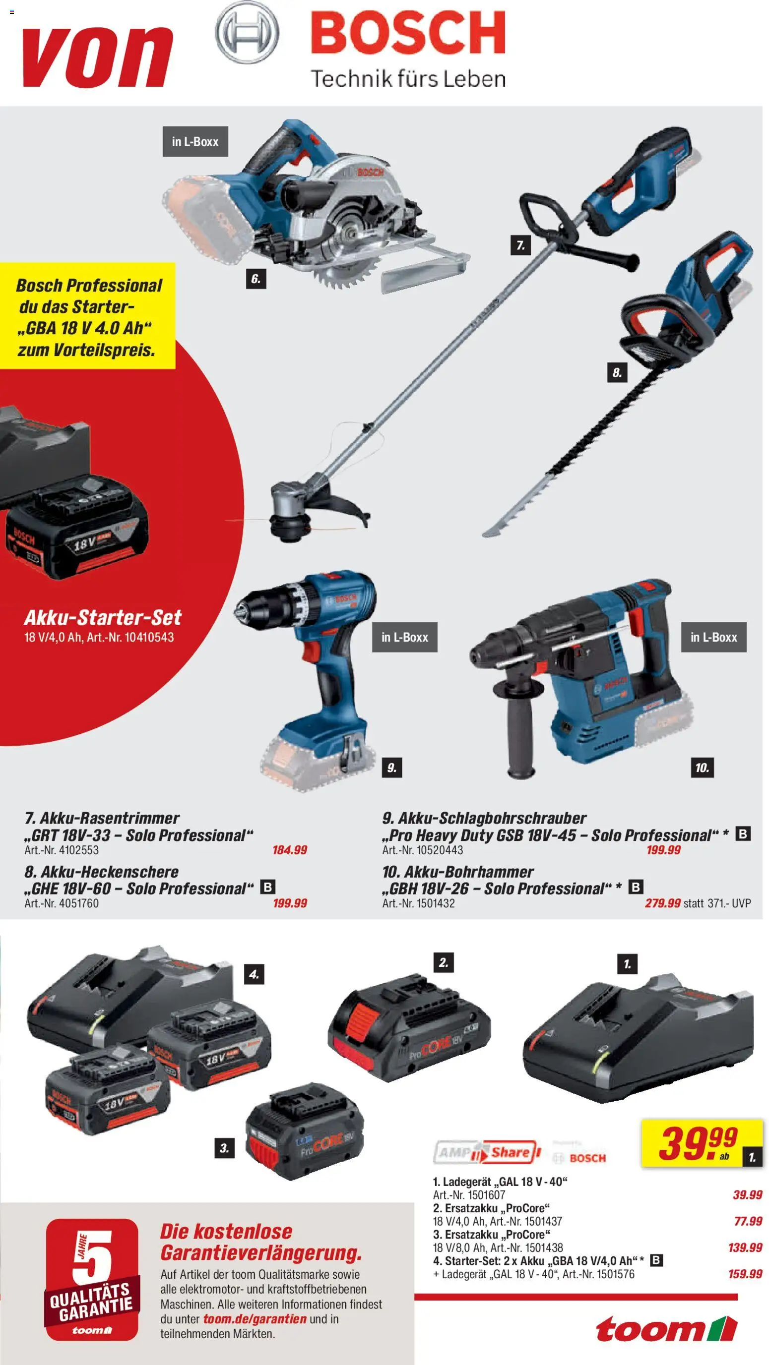 Toom Baumarkt Prospekt 	 – gültig ab 18.04.2026 | Seite: 19 | Produkte: Bosch, Ladegerät