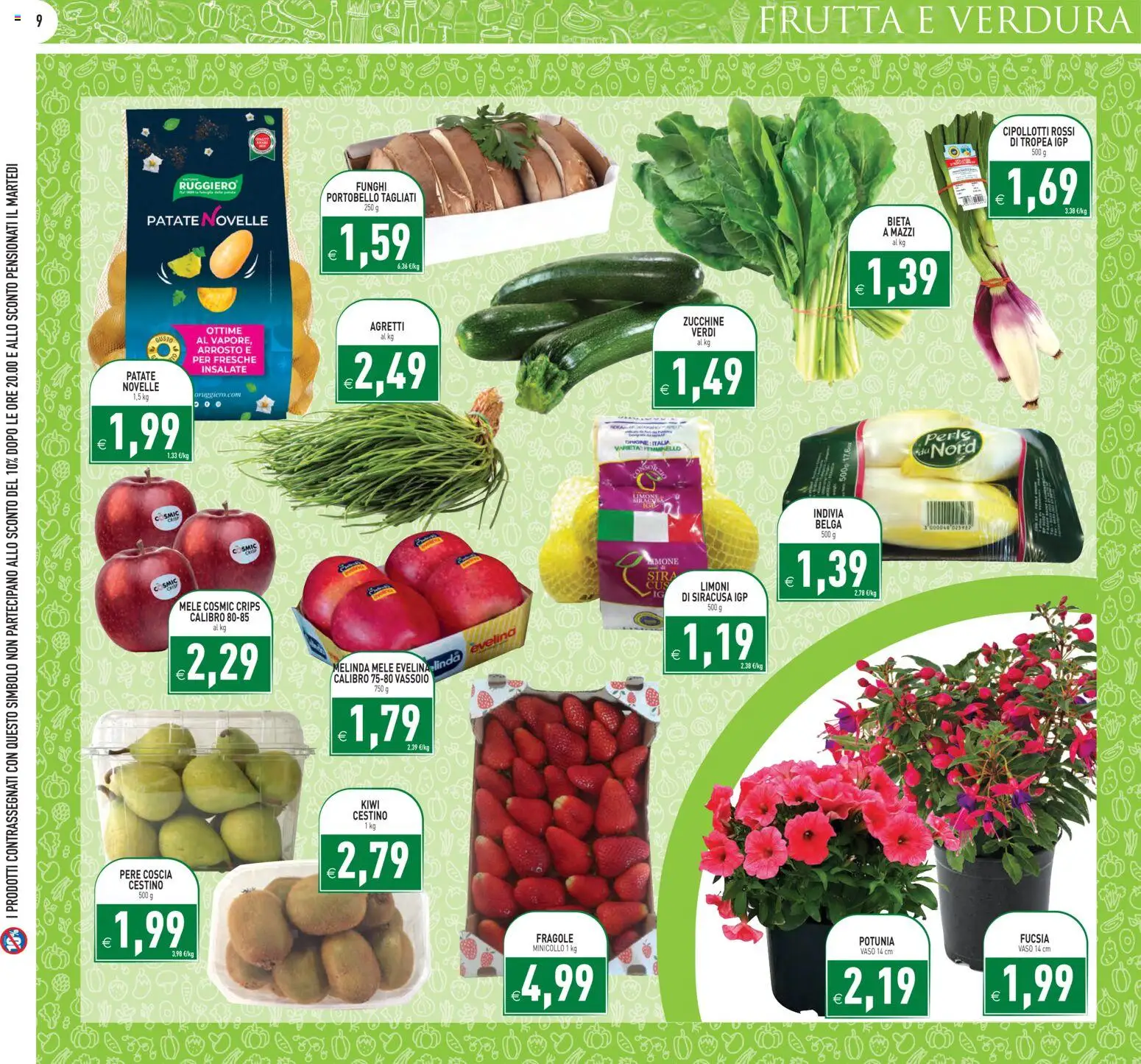 Volantino PIM Supermercati del 07.04.2026 | Pagina: 9 | Prodotti: Fragole, Patate, Funghi, Vaso