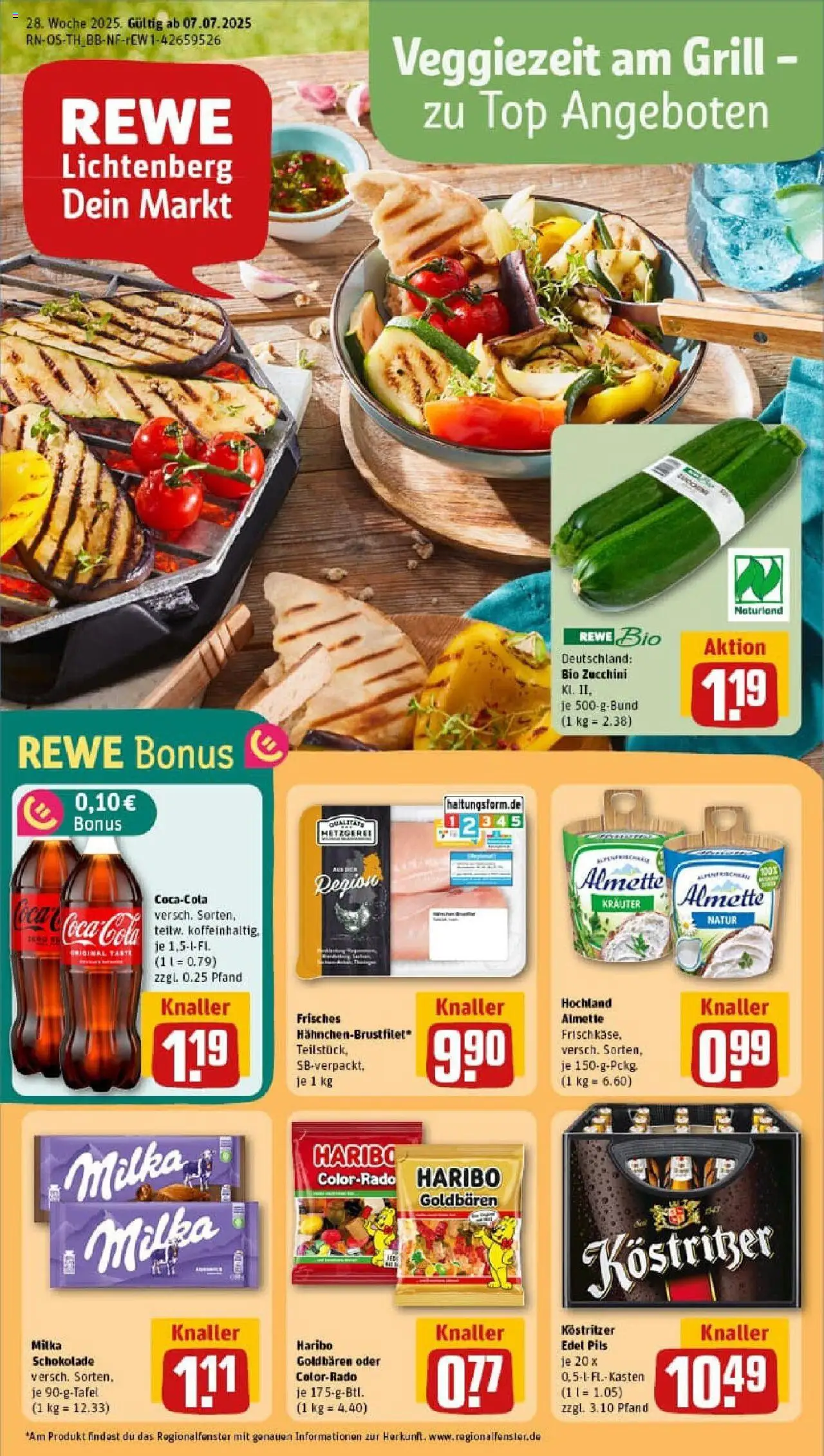 Rewe prospekt Mühlhausen	 - gültig ab dem 06.07.2025 | Seite: 1 | Produkte: Coca cola, Haribo, Kostritzer, Pils