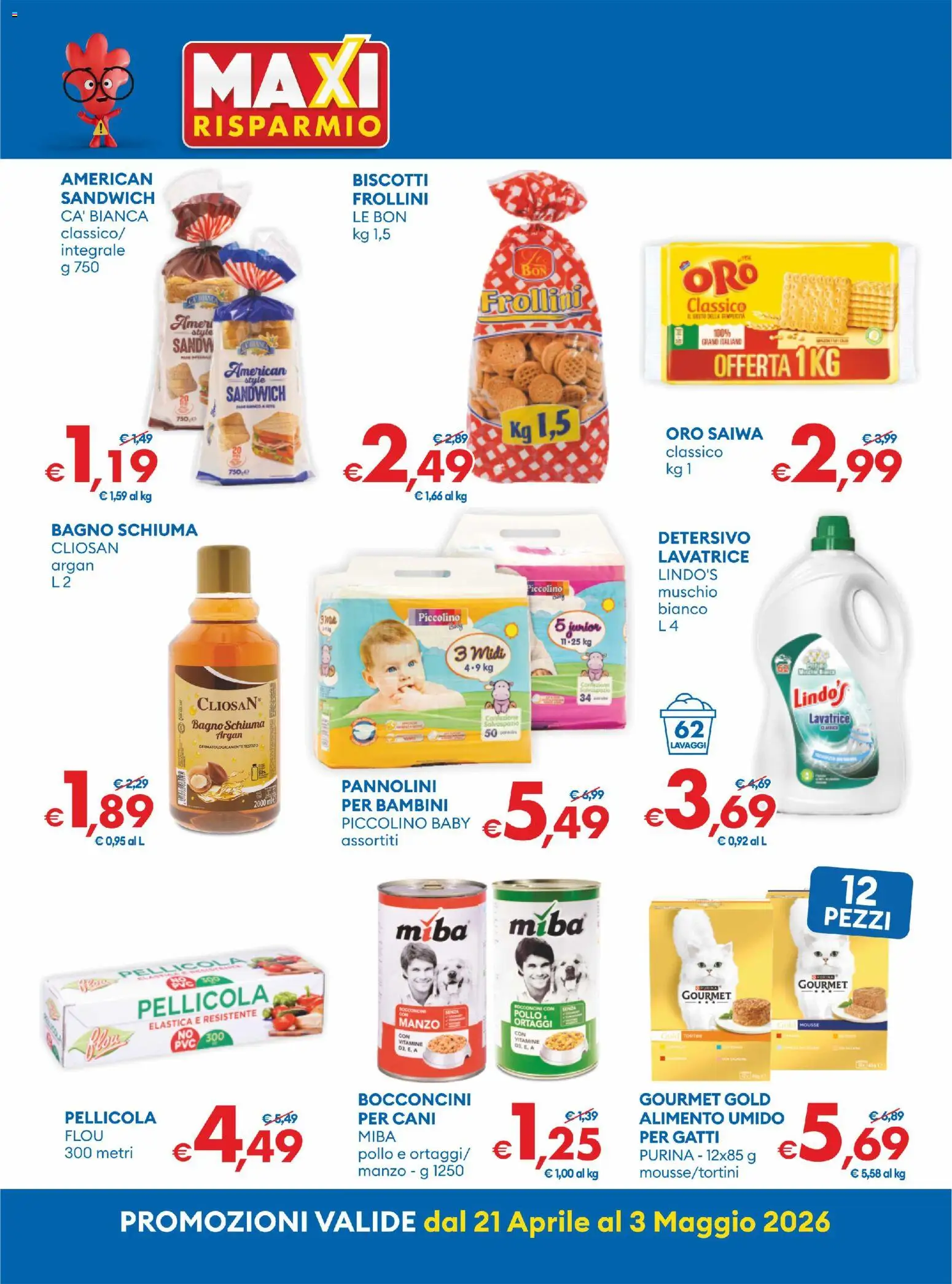 Volantino MD Discount del 21.04.2026 | Pagina: 5 | Prodotti: Pollo, Biscotti, Ortaggi, Pellicola