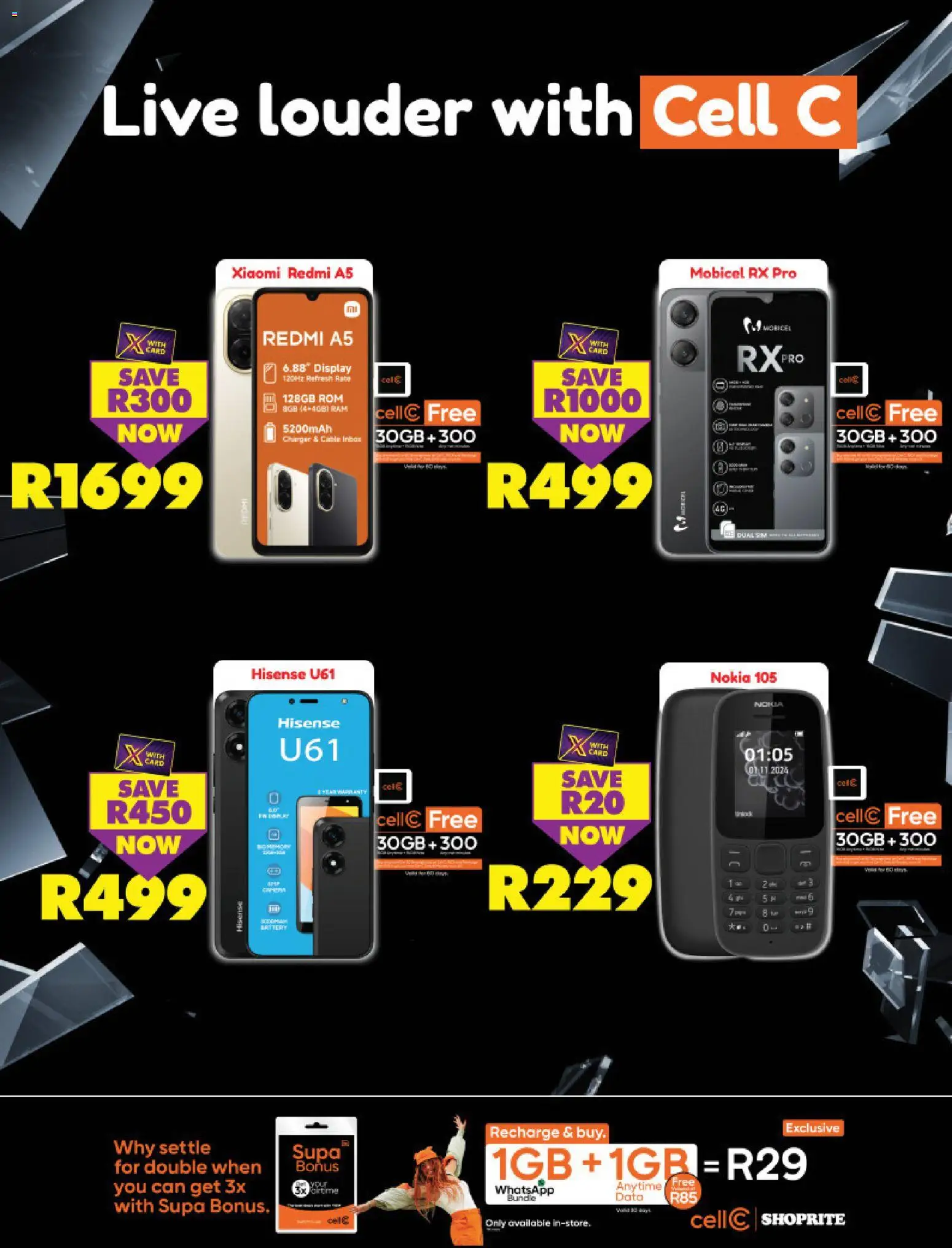 New Shoprite catalogue – valid from 20.11.2025 | Page: 7 | Products: Data, Cable, Battery, Charger